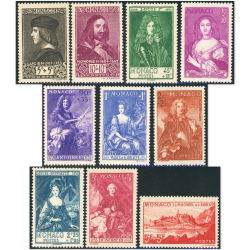 MONACO N°185 À 194 "PRINCES(SES) ET VUES DE MONACO" TIMBRES NEUFS** COTE 575€