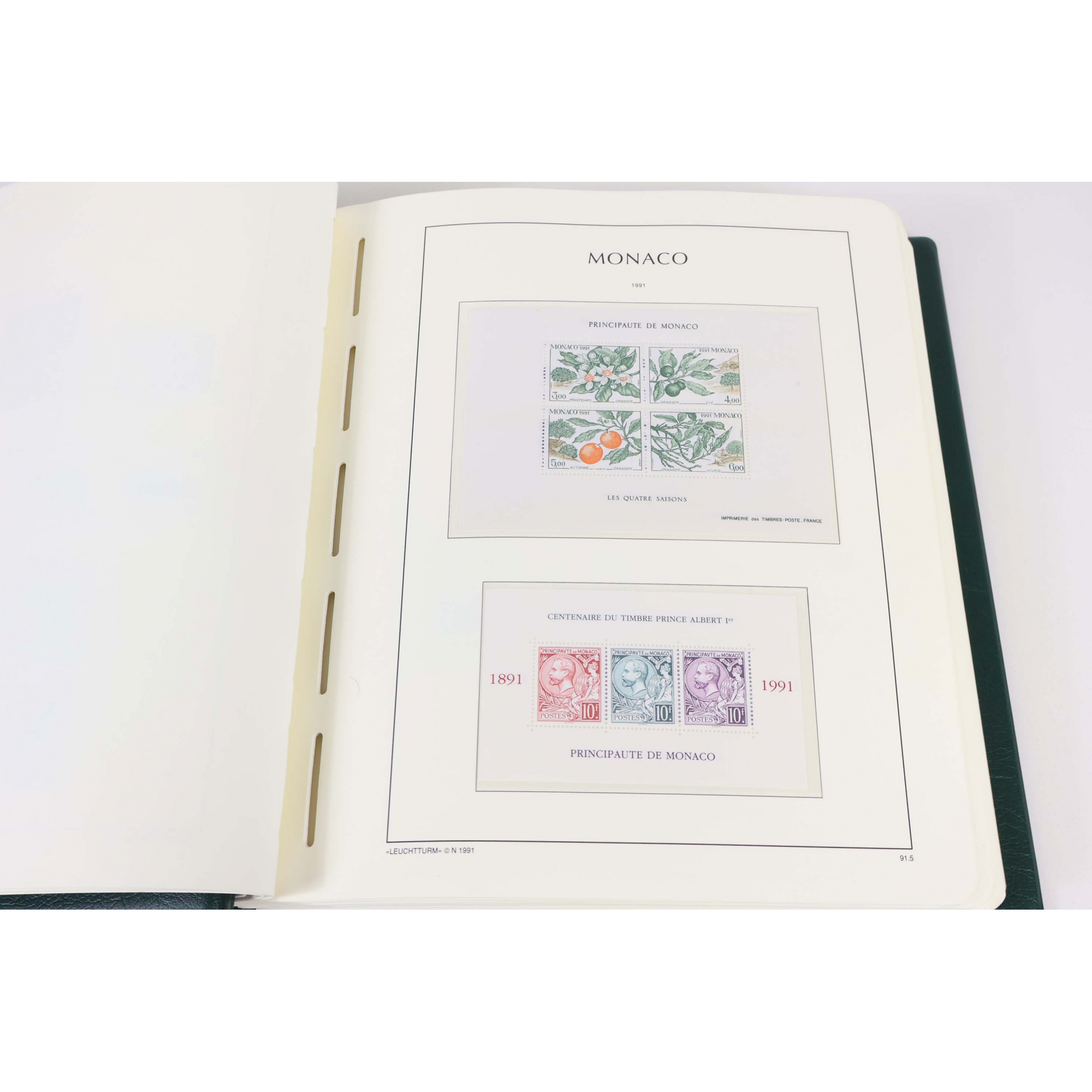 MONACO COLLECTION COMPLÈTE TIMBRES NEUFS** DE 1990 À 2007 ALBUM LEUCHTTURM