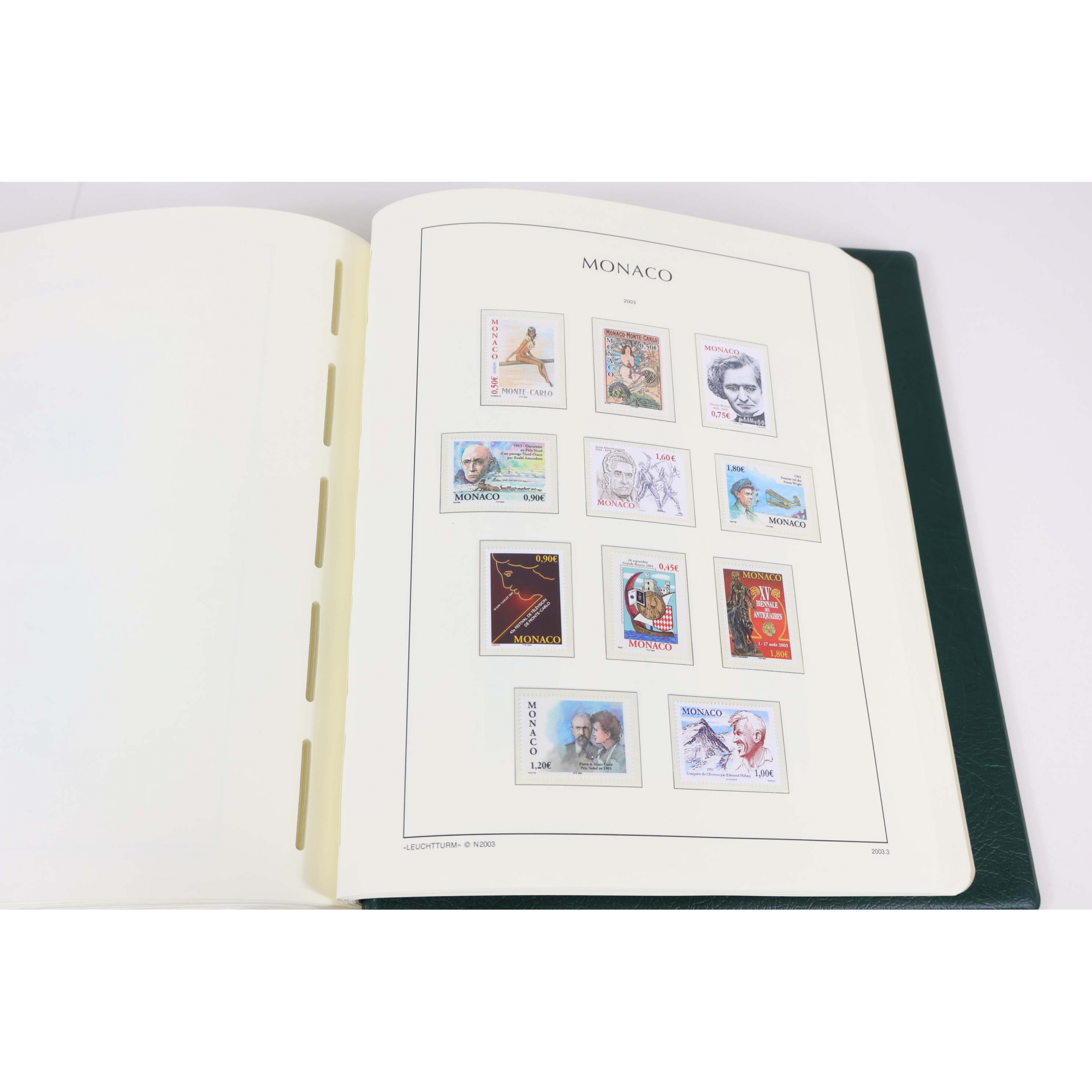 MONACO COLLECTION COMPLÈTE TIMBRES NEUFS** DE 1990 À 2007 ALBUM LEUCHTTURM