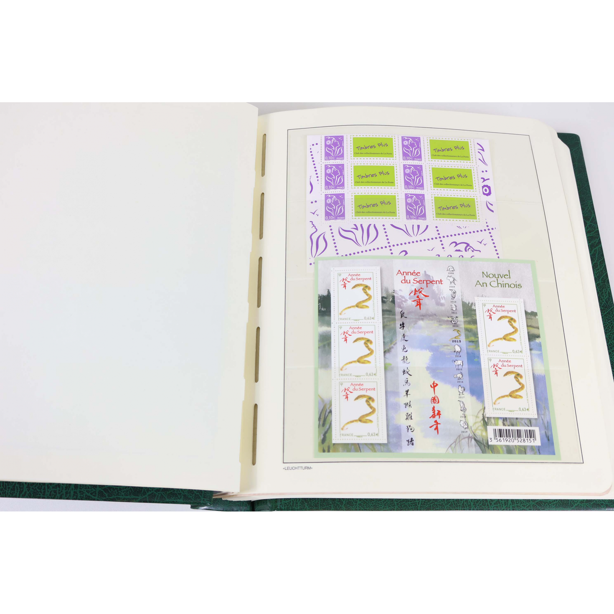 COLLECTION DE FRANCE CLASSEUR LUXE LEUCHTTURM ANNEES 2010 A 2012 GROSSE FACIALE
