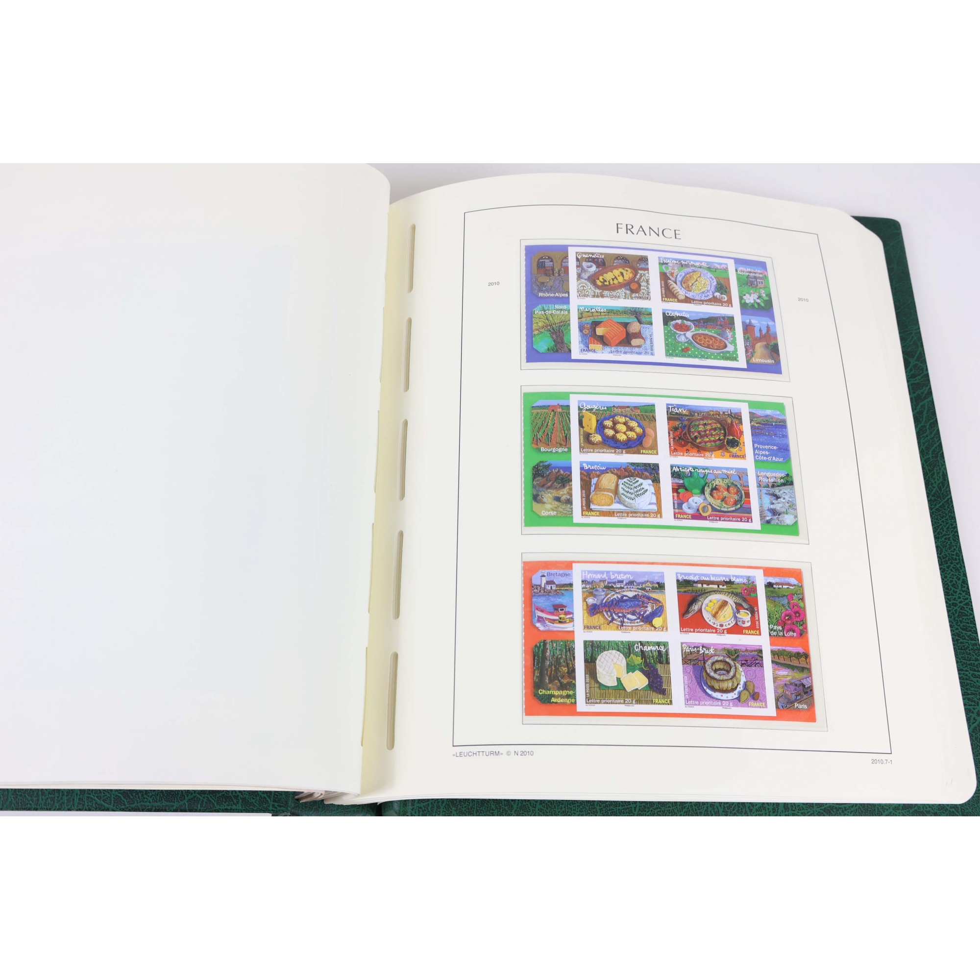 COLLECTION DE FRANCE CLASSEUR LUXE LEUCHTTURM ANNEES 2010 A 2012 GROSSE FACIALE
