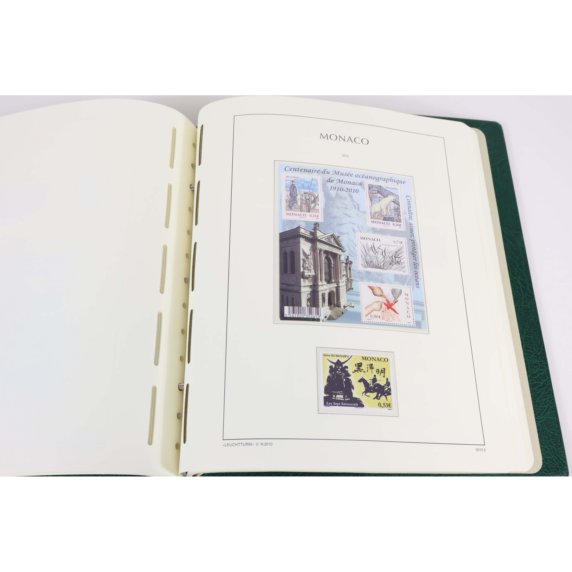 MONACO COLLECTION TIMBRES NEUFS** DE 2008 A 2014 ALBUM LEUCHTTURM FACIALE 439€