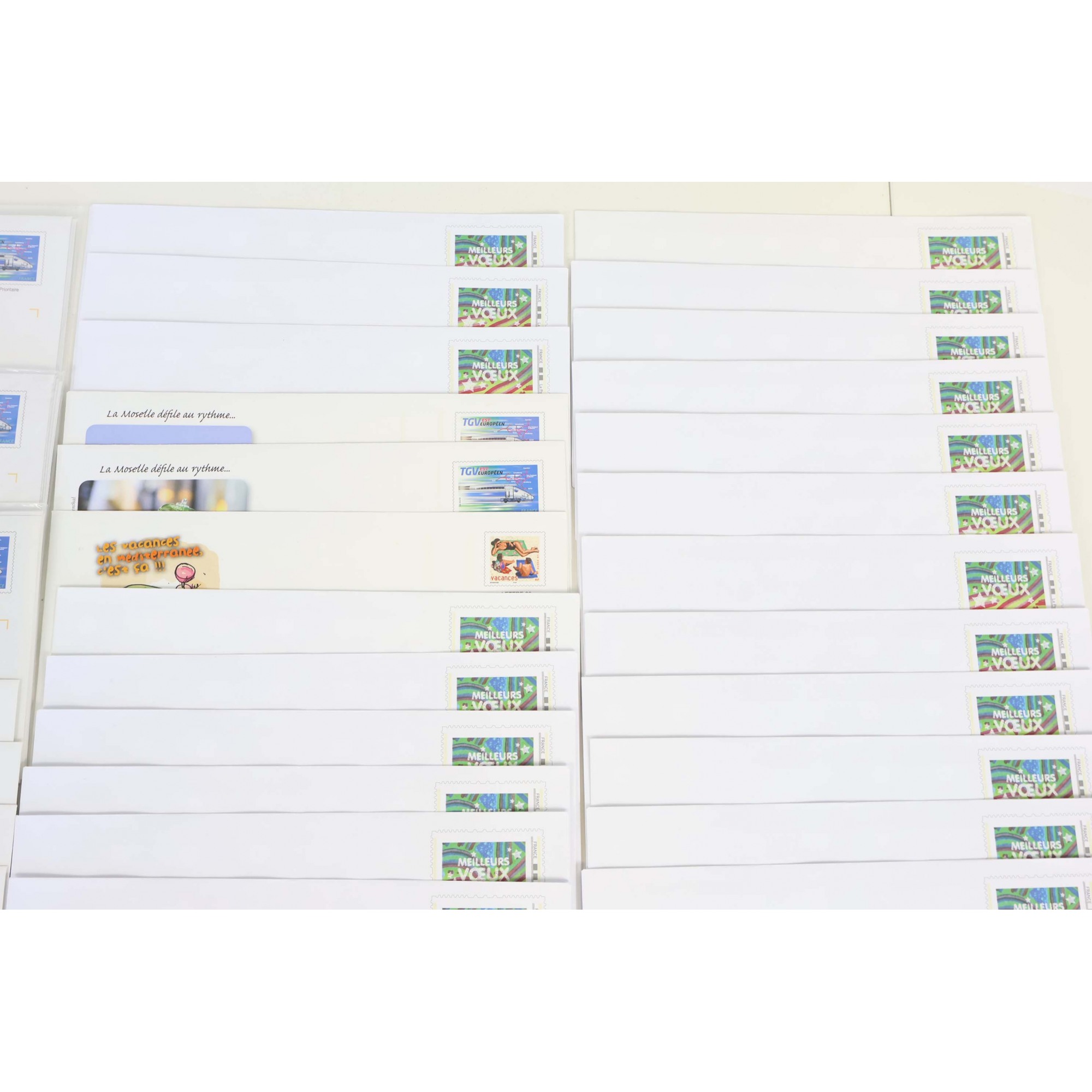 LOT DE 100 ENVELOPPES PRÉ AFFRANCHIES POUR LETTRES 20G FRANCE, THÈMES DIVERS