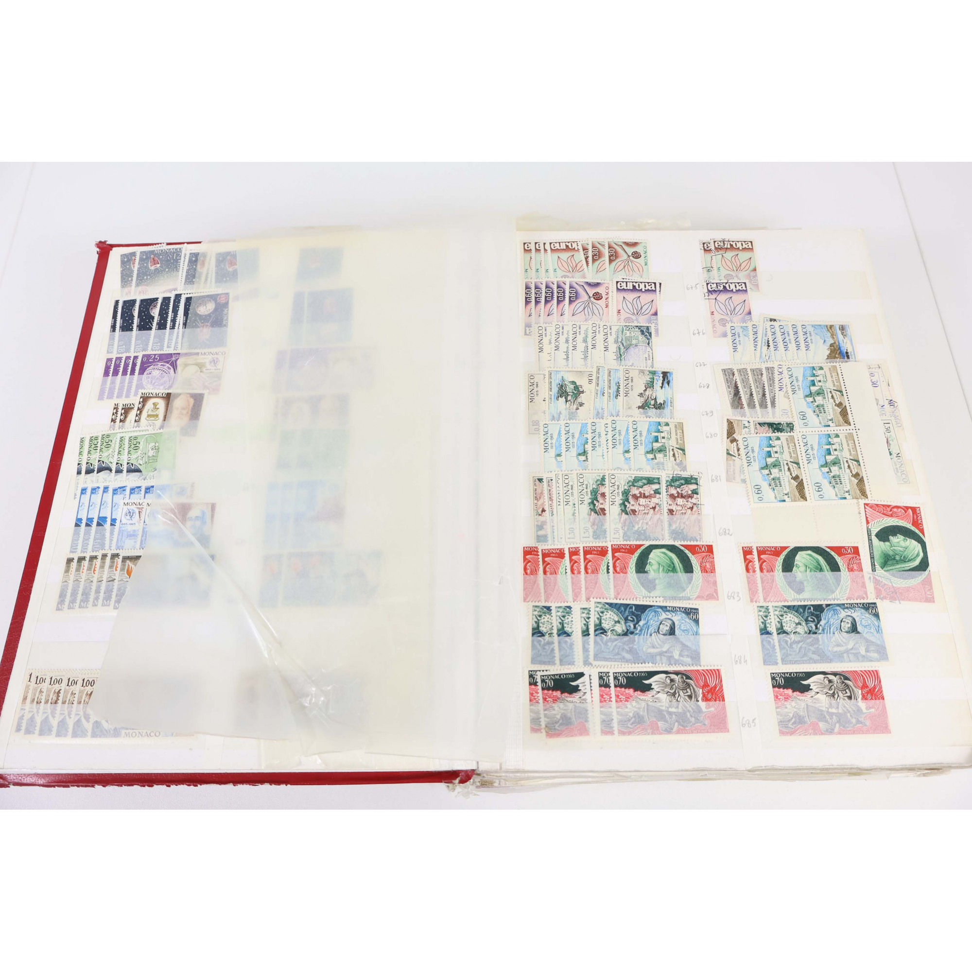 STOCK MARCHAND MODERNE DE MONACO TIMBRES NEUFS** EN QUANTITE FACIALE 2381FFr