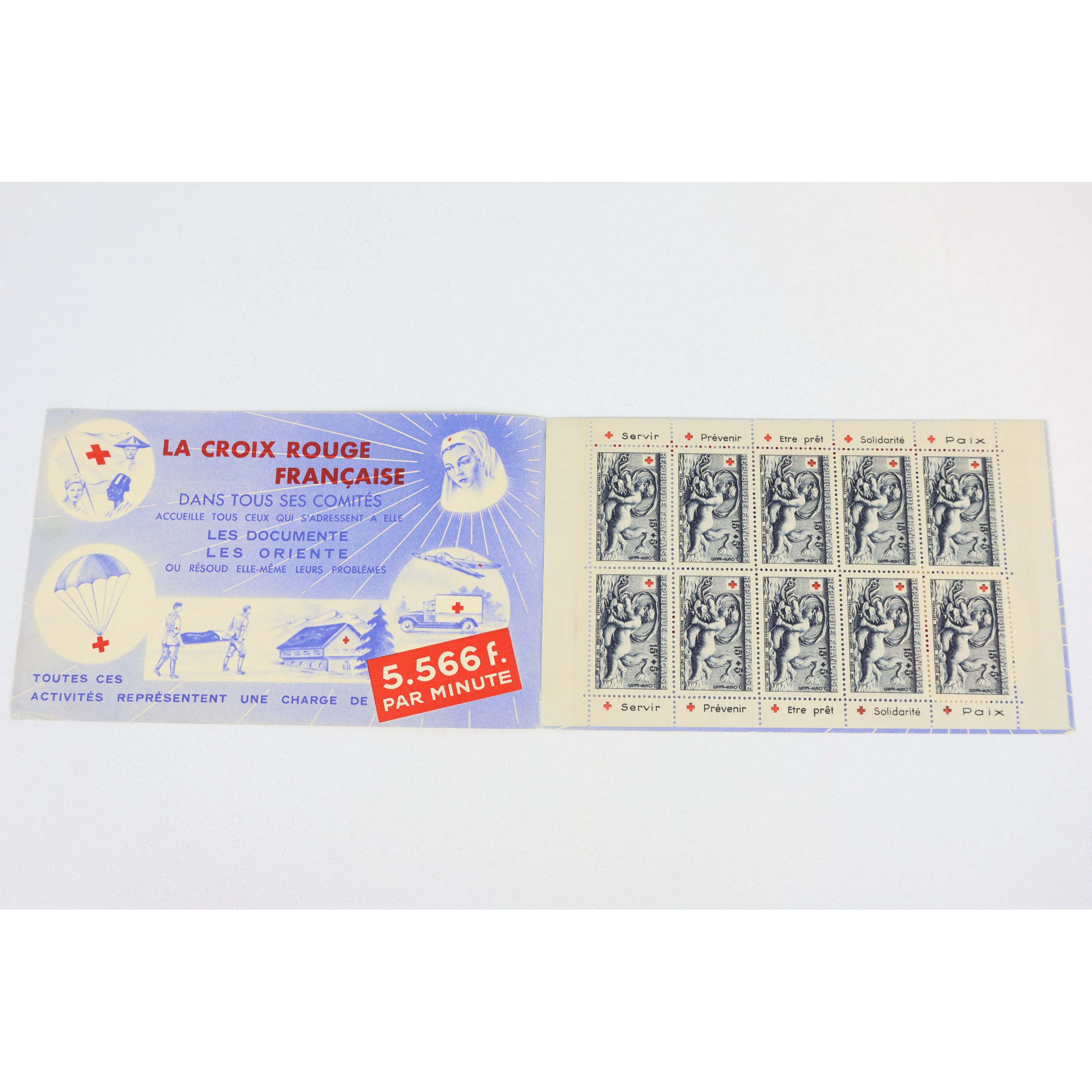 FRANCE CARNET CROIX-ROUGE DE 1952 TIMBRES NEUFS** EXCELLENTE QUALITE COTE 550€