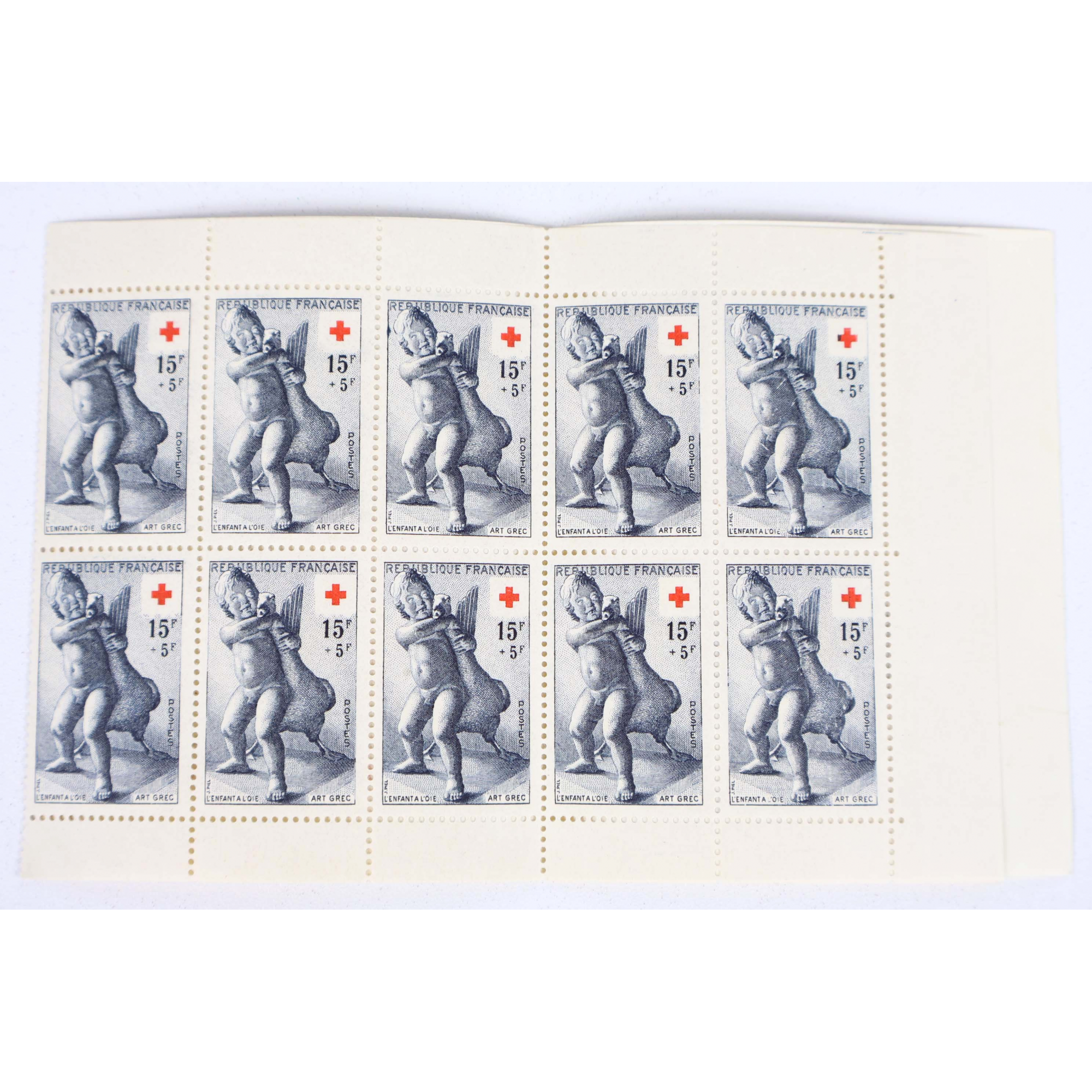 FRANCE CARNET CROIX-ROUGE DE 1955 TIMBRES NEUFS** BELLE QUALITE COTE 450€