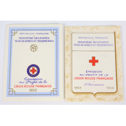 FRANCE CARNETS CROIX-ROUGE DE 1953 ET 1954 TIMBRES NEUFS** BELLE COTE 340€