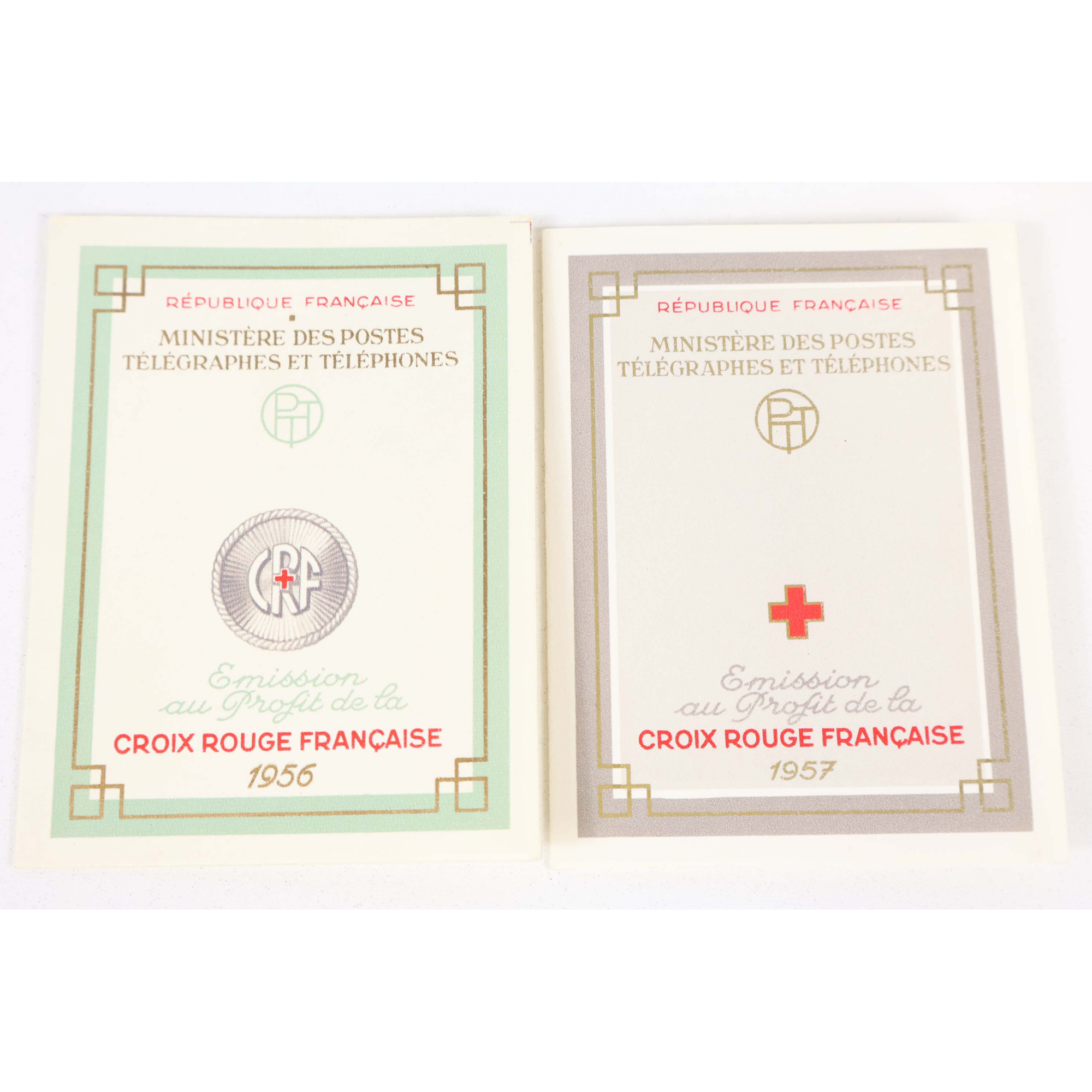 FRANCE COLLECTION DE CARNETS CROIX-ROUGE DE 1956 ET 1963 TIMBRES NEUFS**