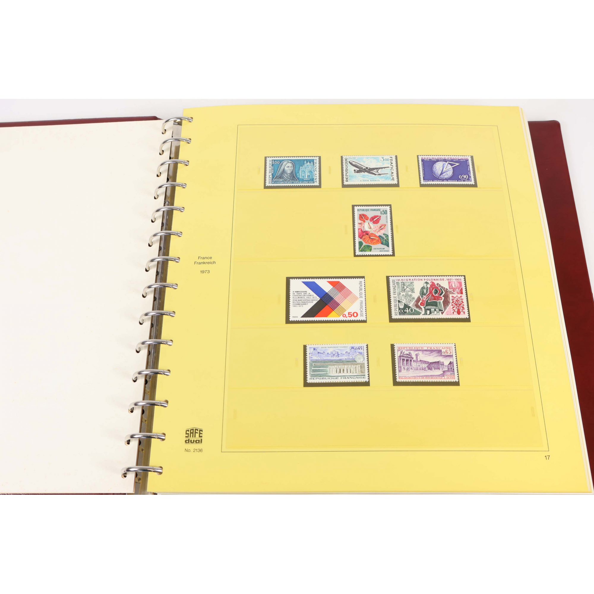 FRANCE COLLECTION COMPLÈTE DE 1973 A 1979 TIMBRES NEUFS** DANS UN CLASSEUR SAFE