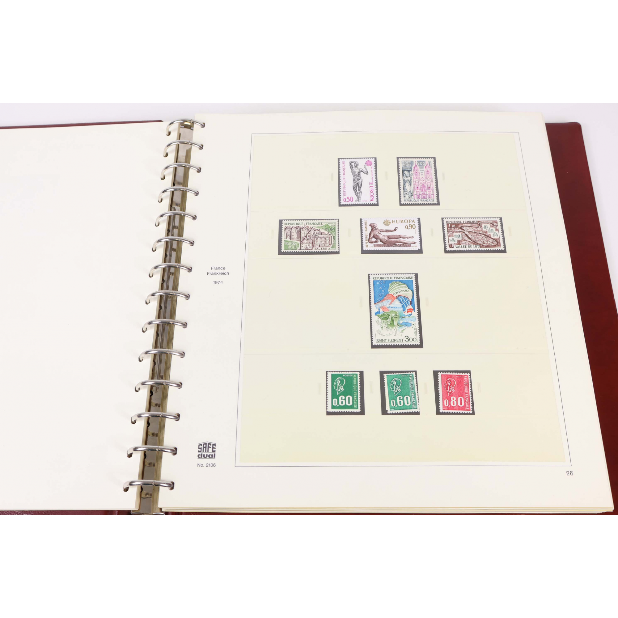 FRANCE COLLECTION COMPLÈTE DE 1973 A 1979 TIMBRES NEUFS** DANS UN CLASSEUR SAFE