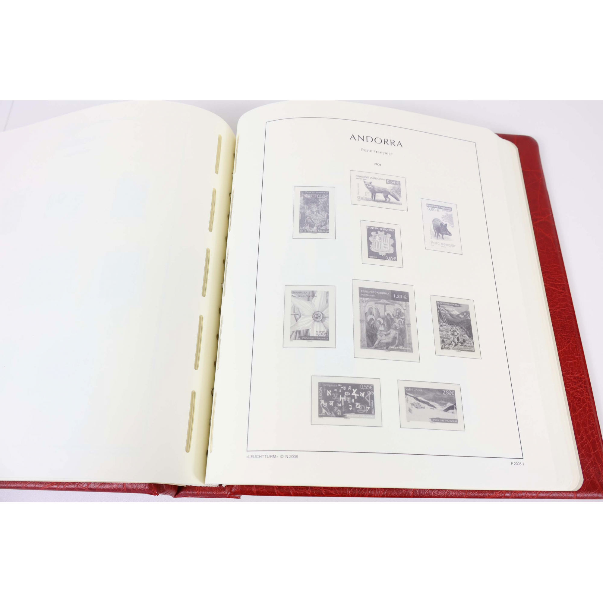 CLASSEUR HAUT DE GAMME LEUCHTTURM POUR UNE COLLECTION ANDORRE FR DE 1931 A 2024