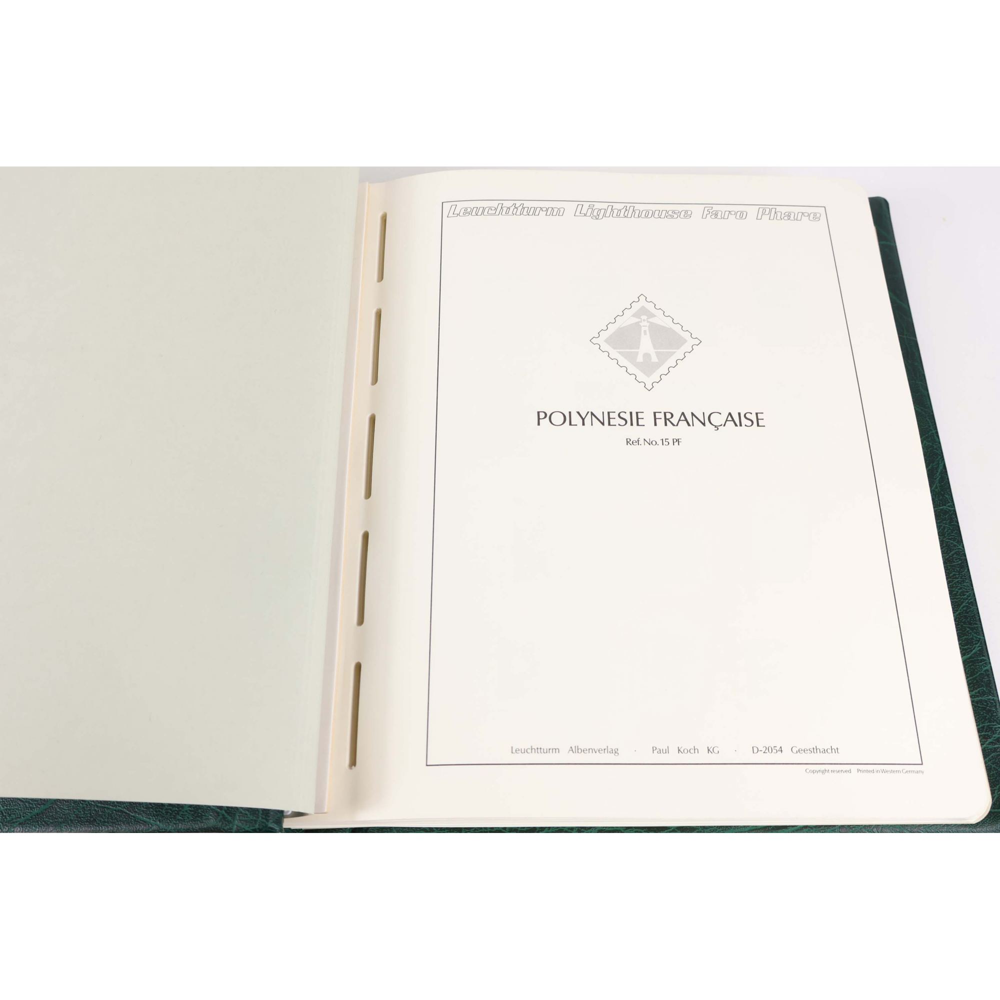 CLASSEUR HAUT DE GAMME LEUCHTTURM POUR UNE COLLECTION POLYNÉSIE FR 1958 A 1999