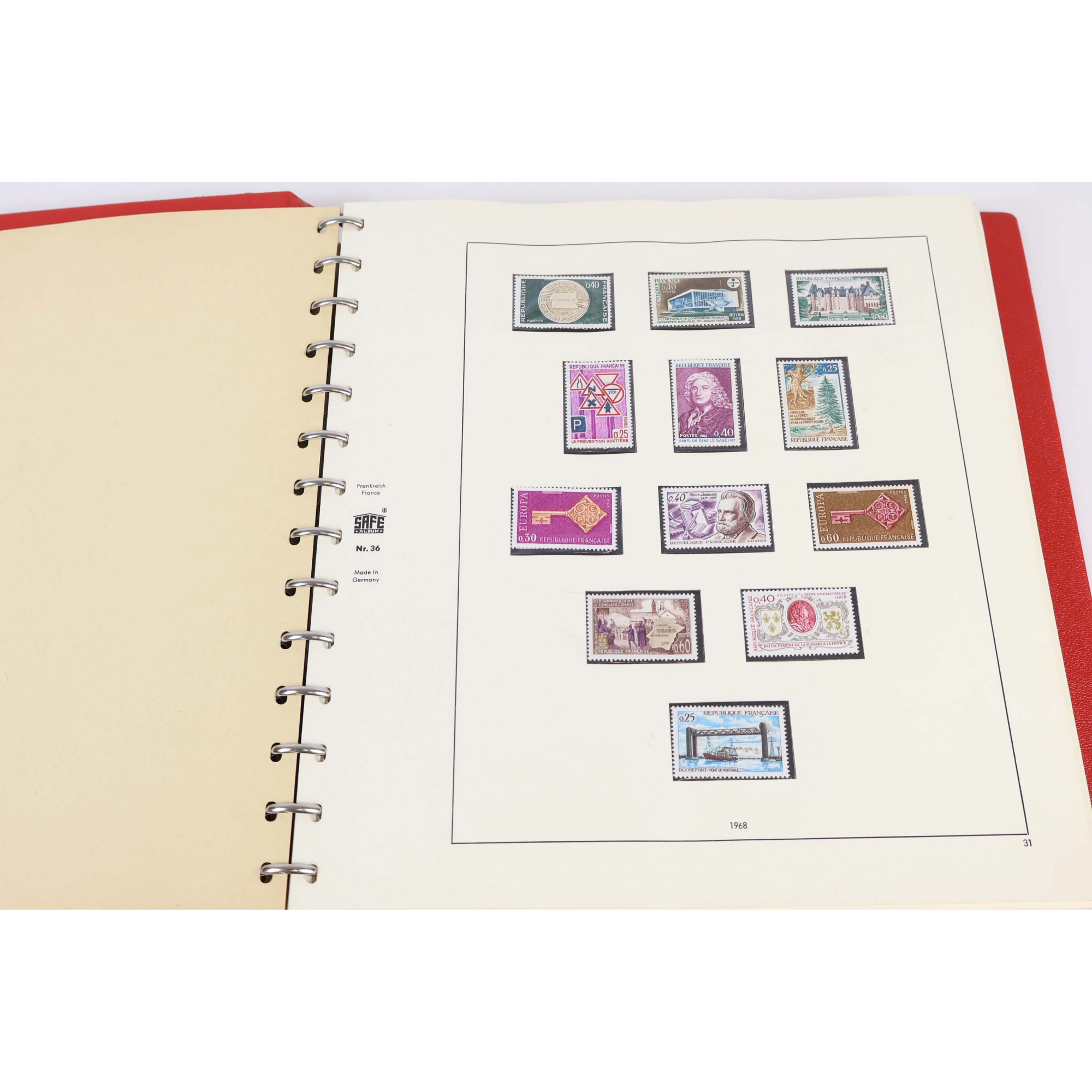 FRANCE COLLECTION COMPLÈTE DE 1968 À 1976 CLASSEUR TIMBRES NEUFS** SAFE-DUAL