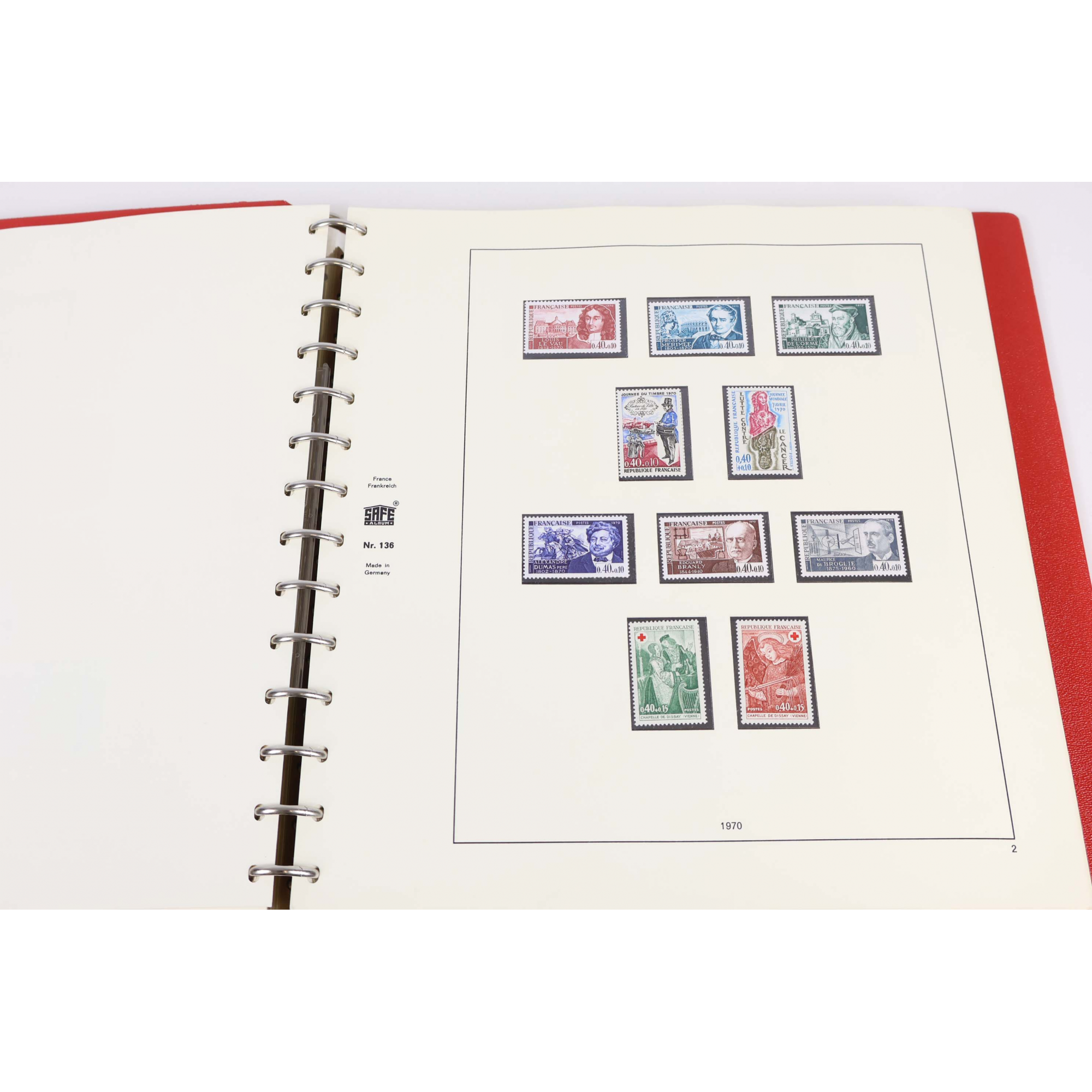 FRANCE COLLECTION COMPLÈTE DE 1968 À 1976 CLASSEUR TIMBRES NEUFS** SAFE-DUAL