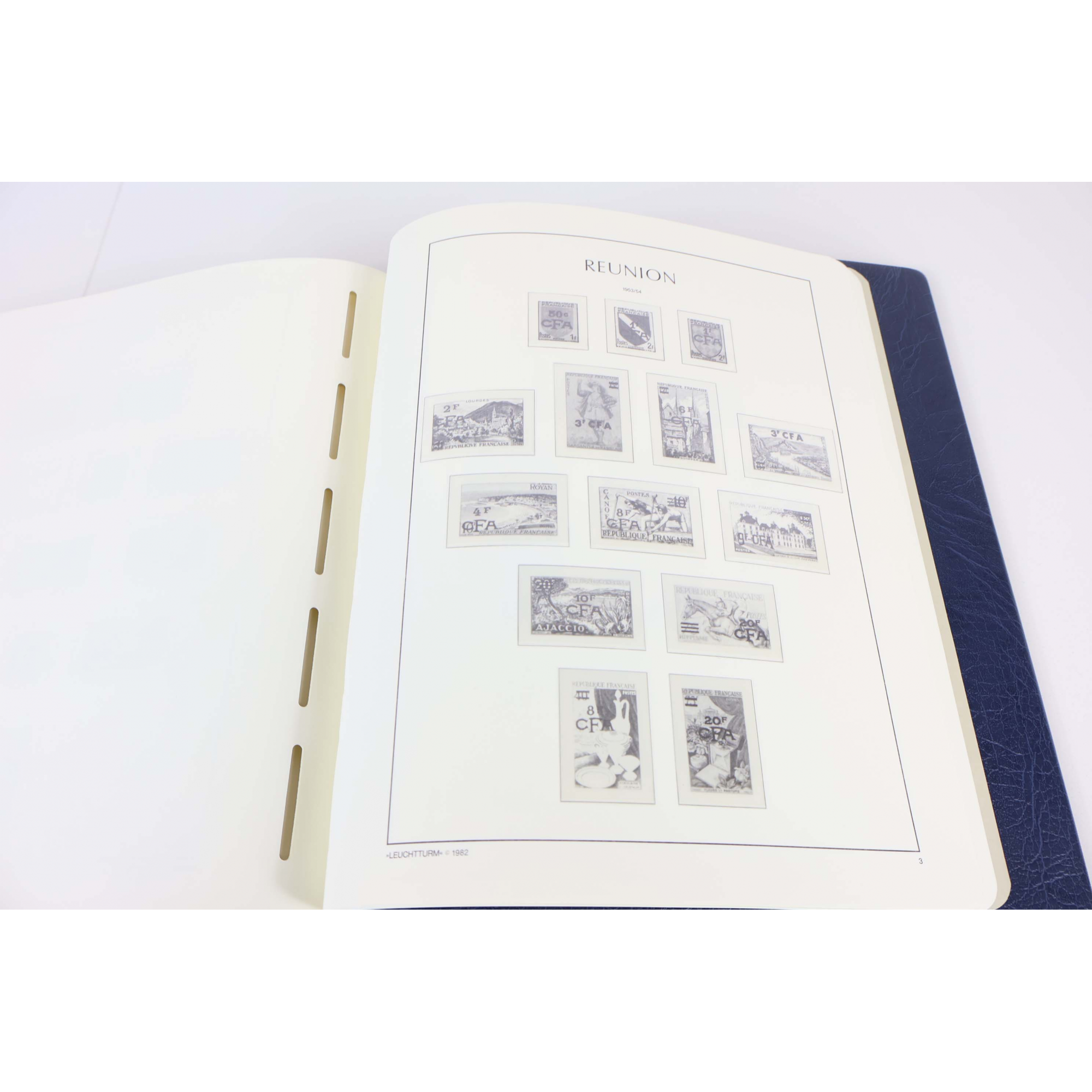 CLASSEUR LEUCHTTURM POUR UNE COLLECTION MAYOTTE ET RÉUNION ENTRE 1892 ET 2011