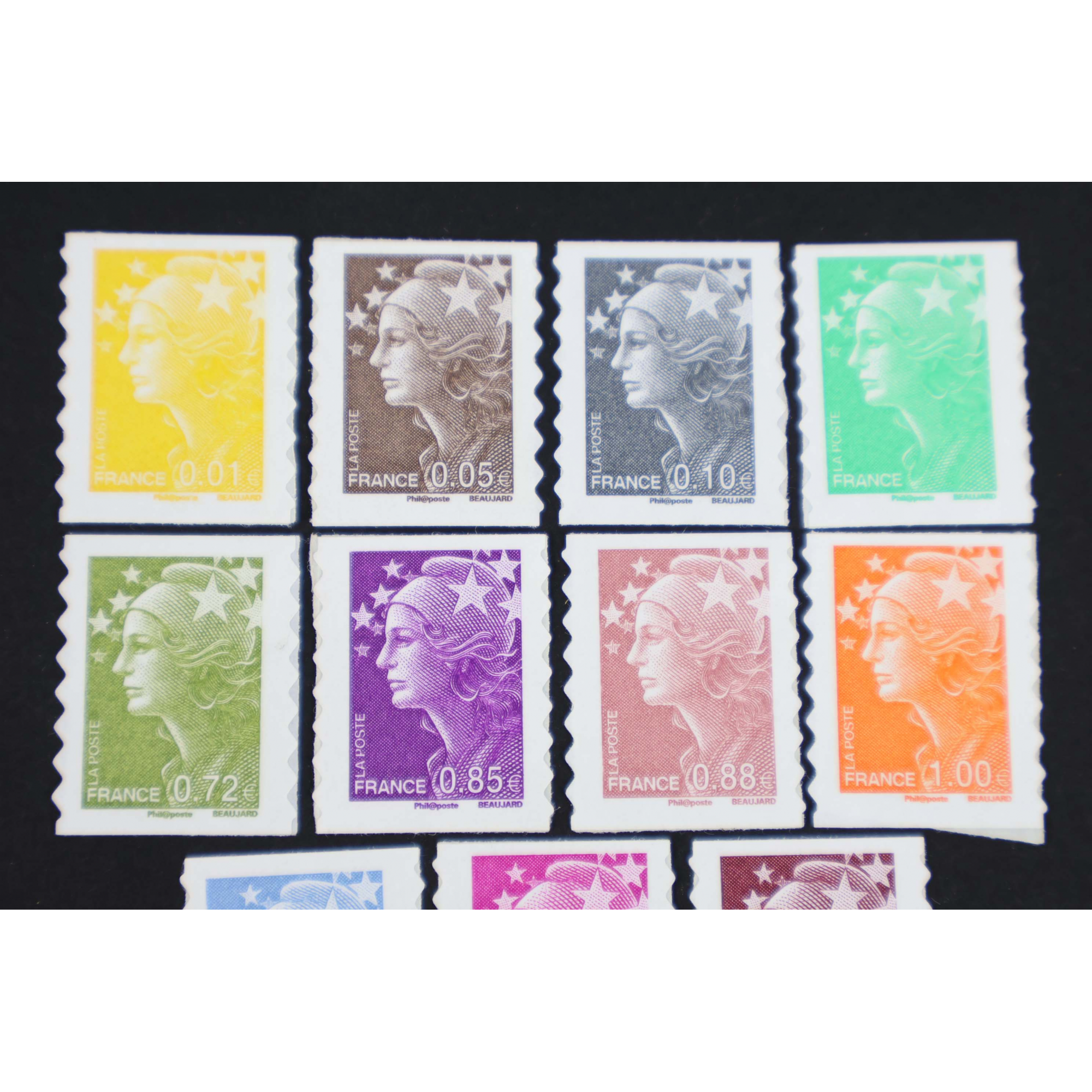 FRANCE SÉRIE N° 208 À 218, SÉRIE DE TIMBRES AUTOADHÉSIFS NEUFS - ANNÉE 2008