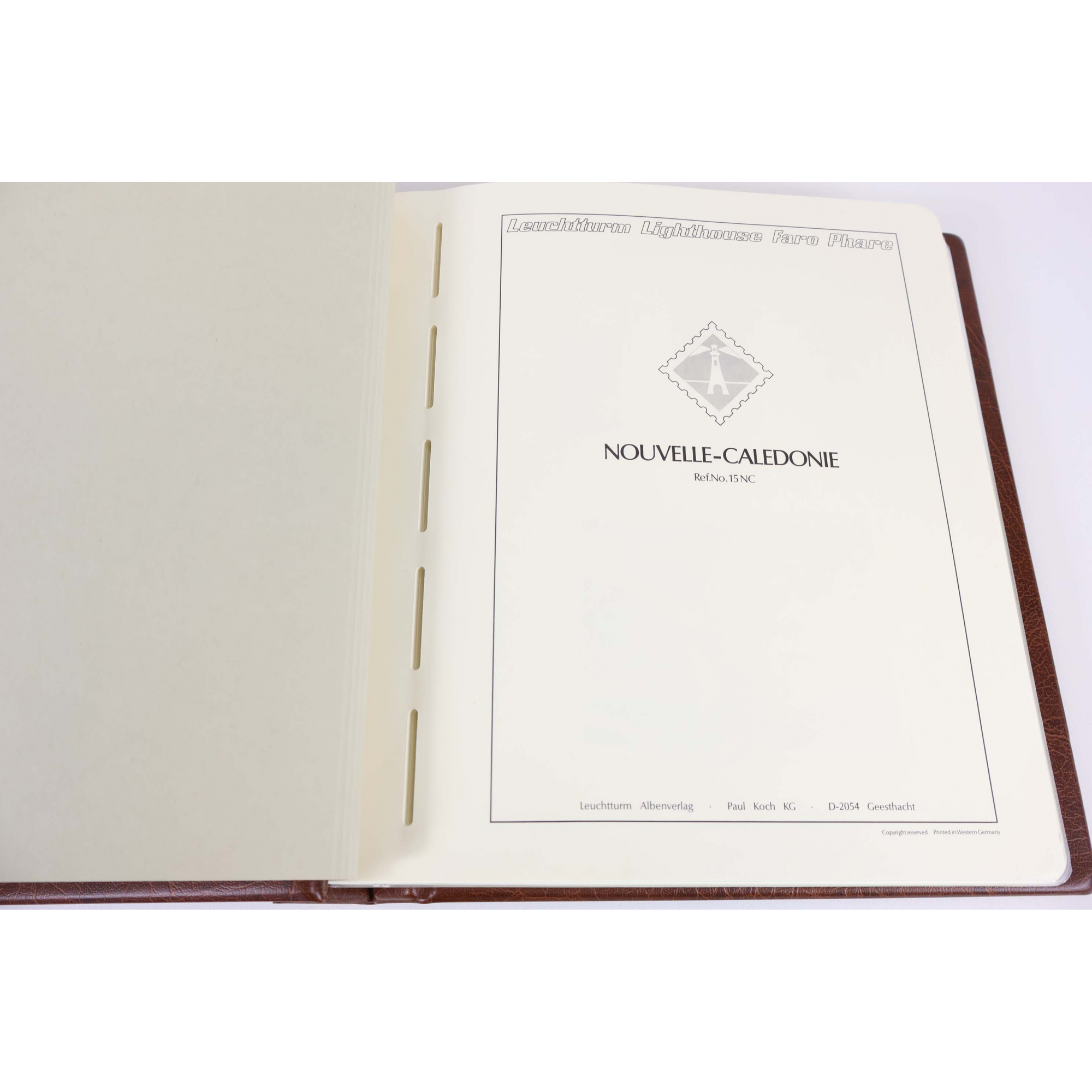 CLASSEUR HAUT DE GAMME LEUCHTTURM POUR COLLECTION NOUVELLE CALÉDONIE 2000 A 2019