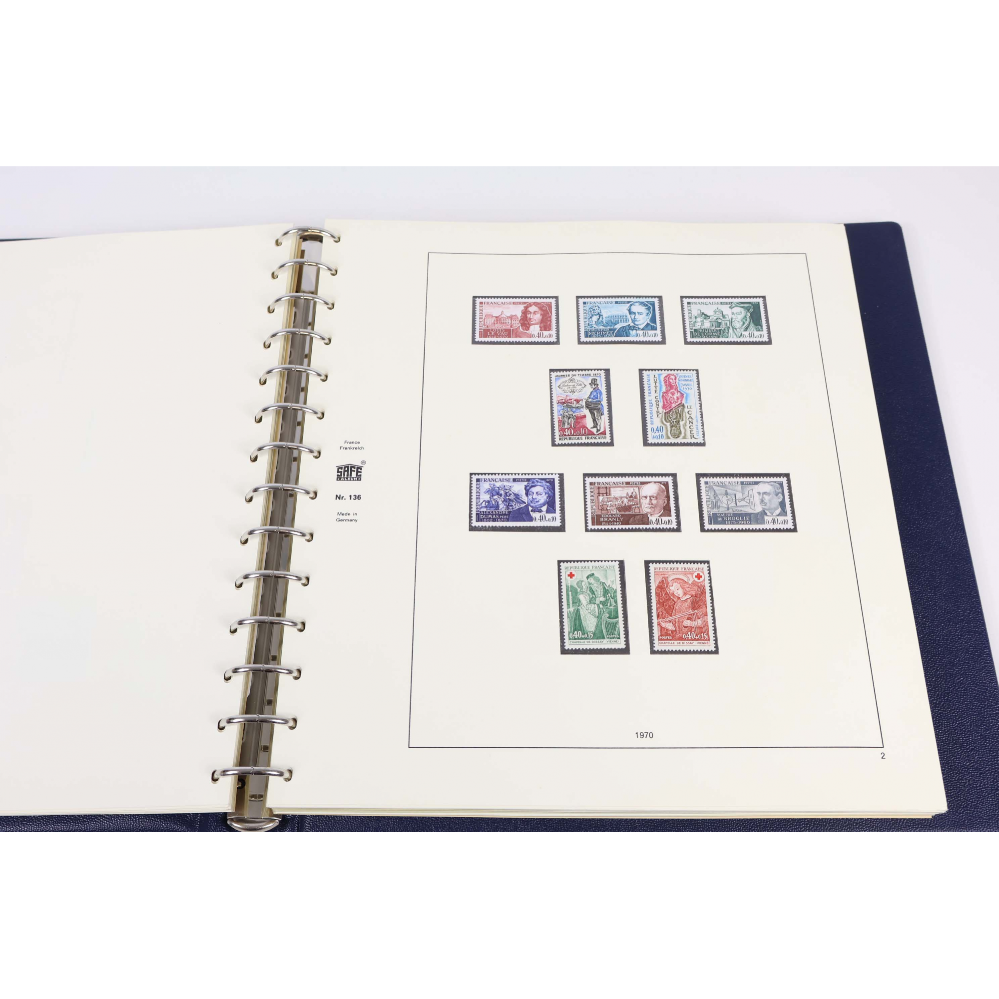 FRANCE COLLECTION QUASI COMPLÈTE DE 1965 À 1976 CLASSEUR TIMBRES NEUFS** SAFE
