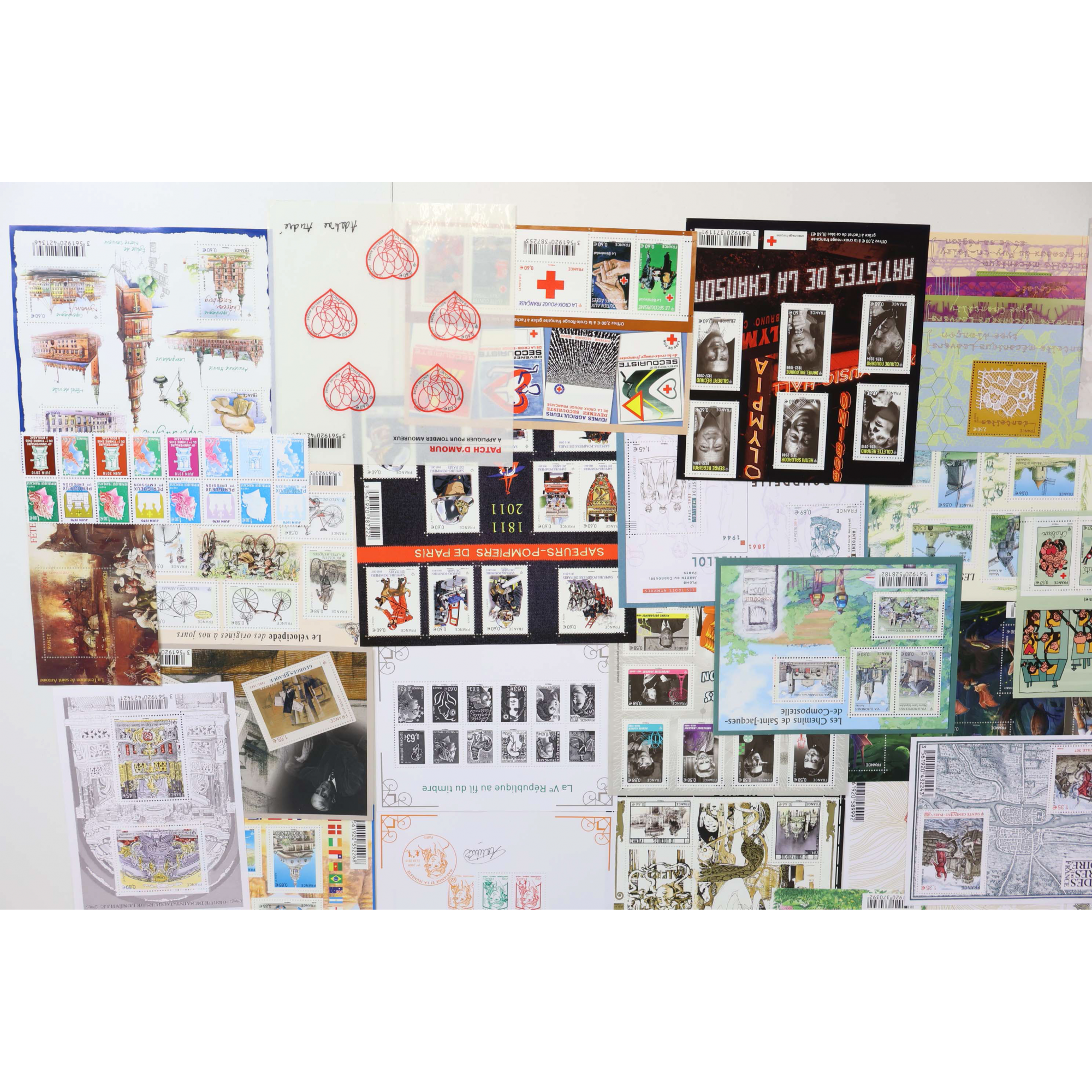FRANCE LOT DE TIMBRES-POSTE ET BLOCS-FEUILLETS NEUFS DE 2008 À 2014 FACIALE 370€