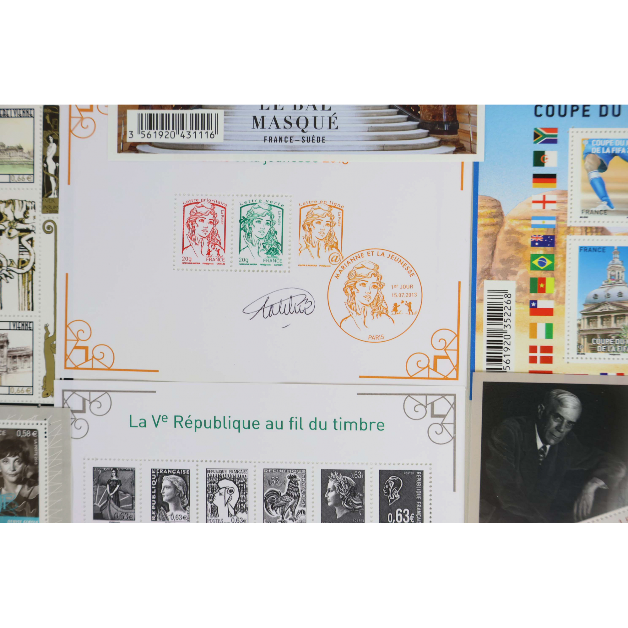 FRANCE LOT DE TIMBRES-POSTE ET BLOCS-FEUILLETS NEUFS DE 2008 À 2014 FACIALE 370€