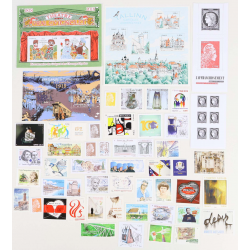 FRANCE ANNÉE 2018 LOT DE BLOCS-FEUILLETS ET TIMBRES-POSTE NEUFS** FACIALE 71€