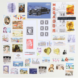 FRANCE ANNÉE 2019 LOT DE BLOCS-FEUILLETS ET TIMBRES-POSTE NEUFS** FACIALE 60€