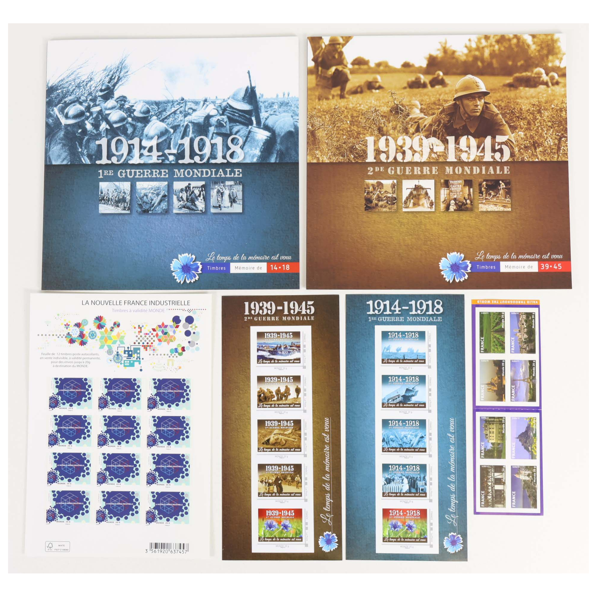 LOT DE 40 TIMBRES AUTOADHÉSIFS VP LETTRES 20G MONDE, FORMAT COLLECTORS/CARNET