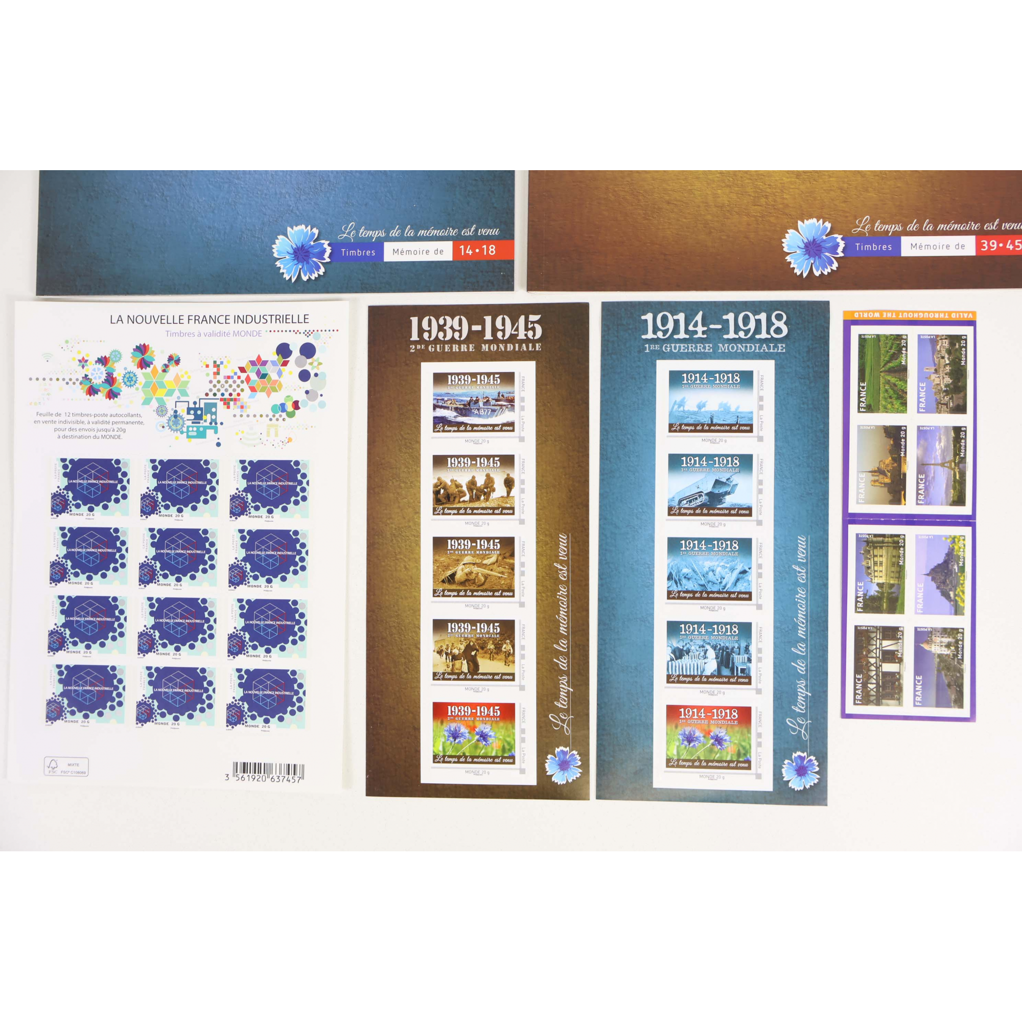 LOT DE 40 TIMBRES AUTOADHÉSIFS VP LETTRES 20G MONDE, FORMAT COLLECTORS/CARNET