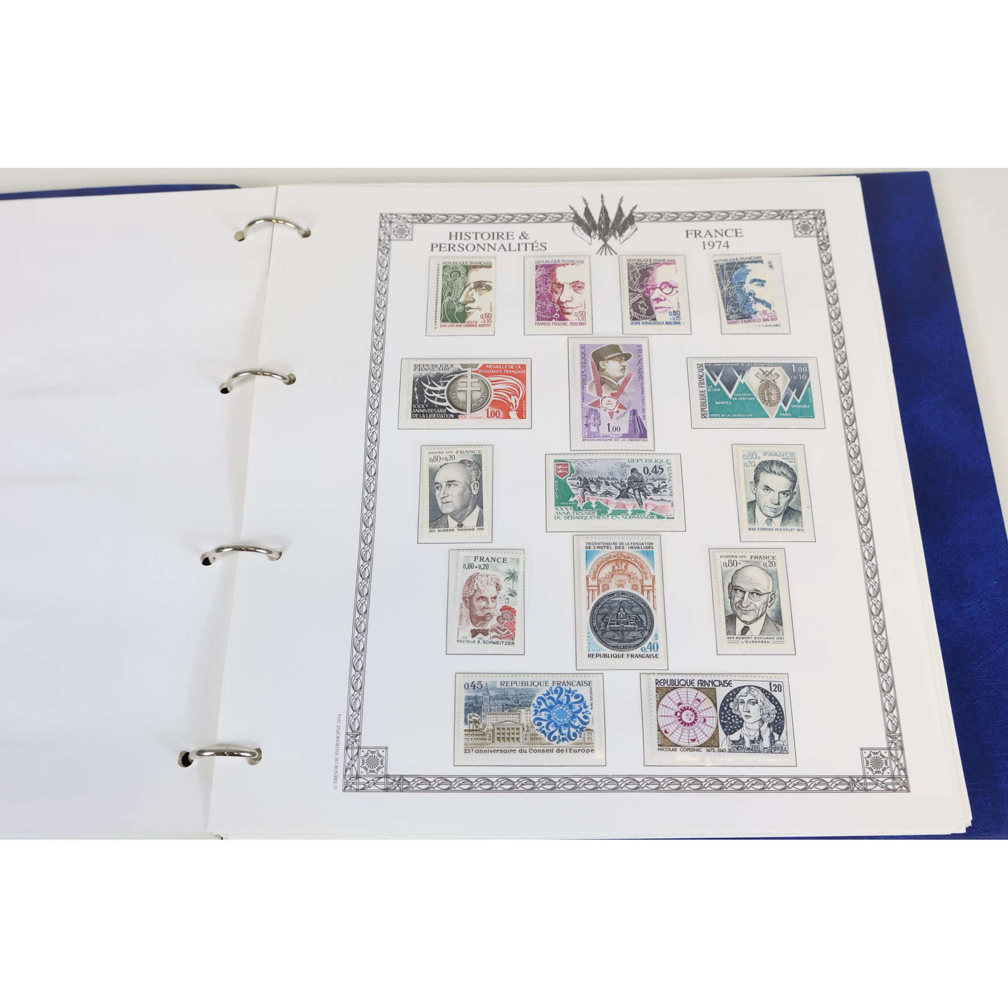 FRANCE COLLECTION ANNÉES 1967 À 1974 TIMBRES NEUFS AVEC ALMANACH HISTORIQUE