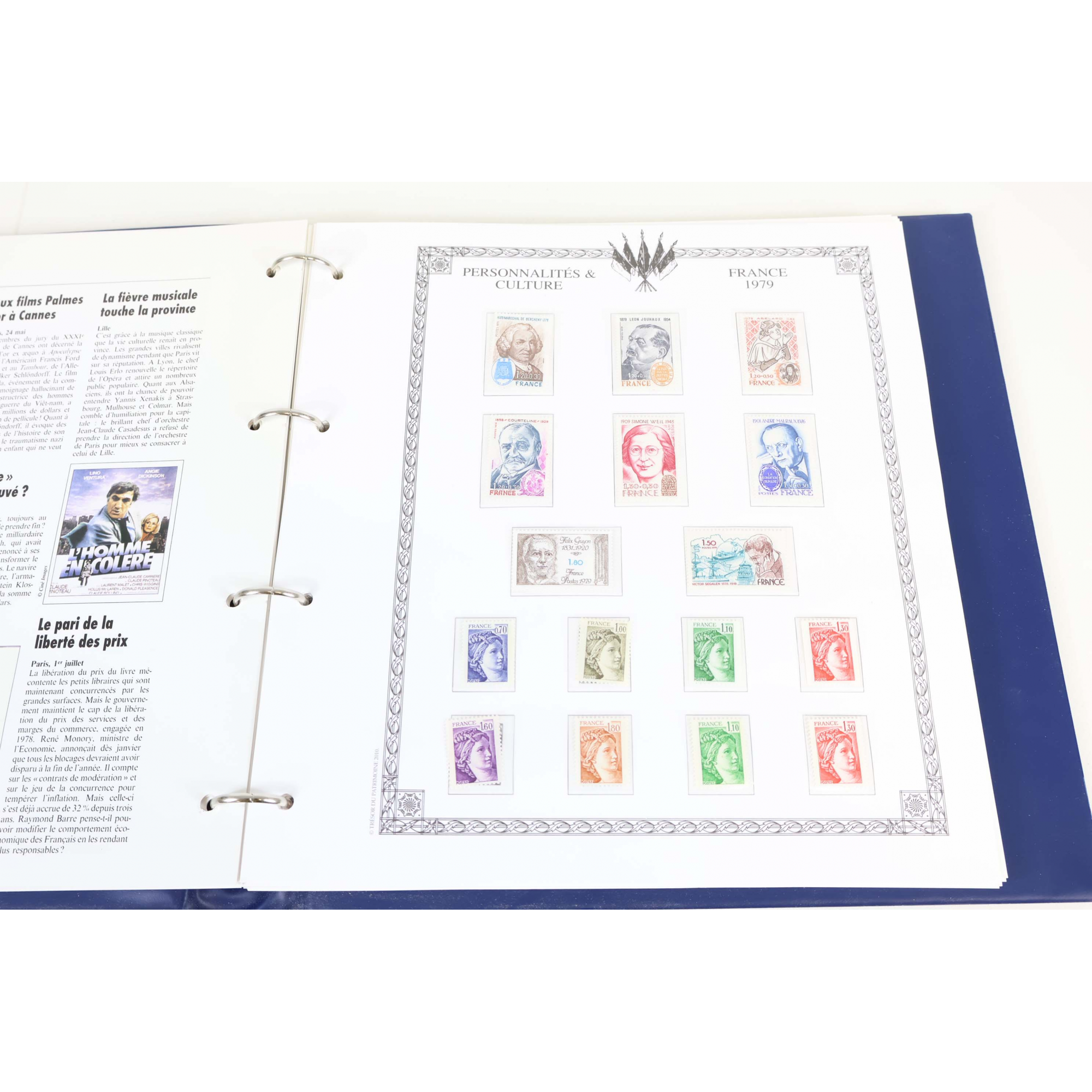 FRANCE COLLECTION ANNÉES 1975 À 1980 TIMBRES NEUFS AVEC ALMANACH HISTORIQUE