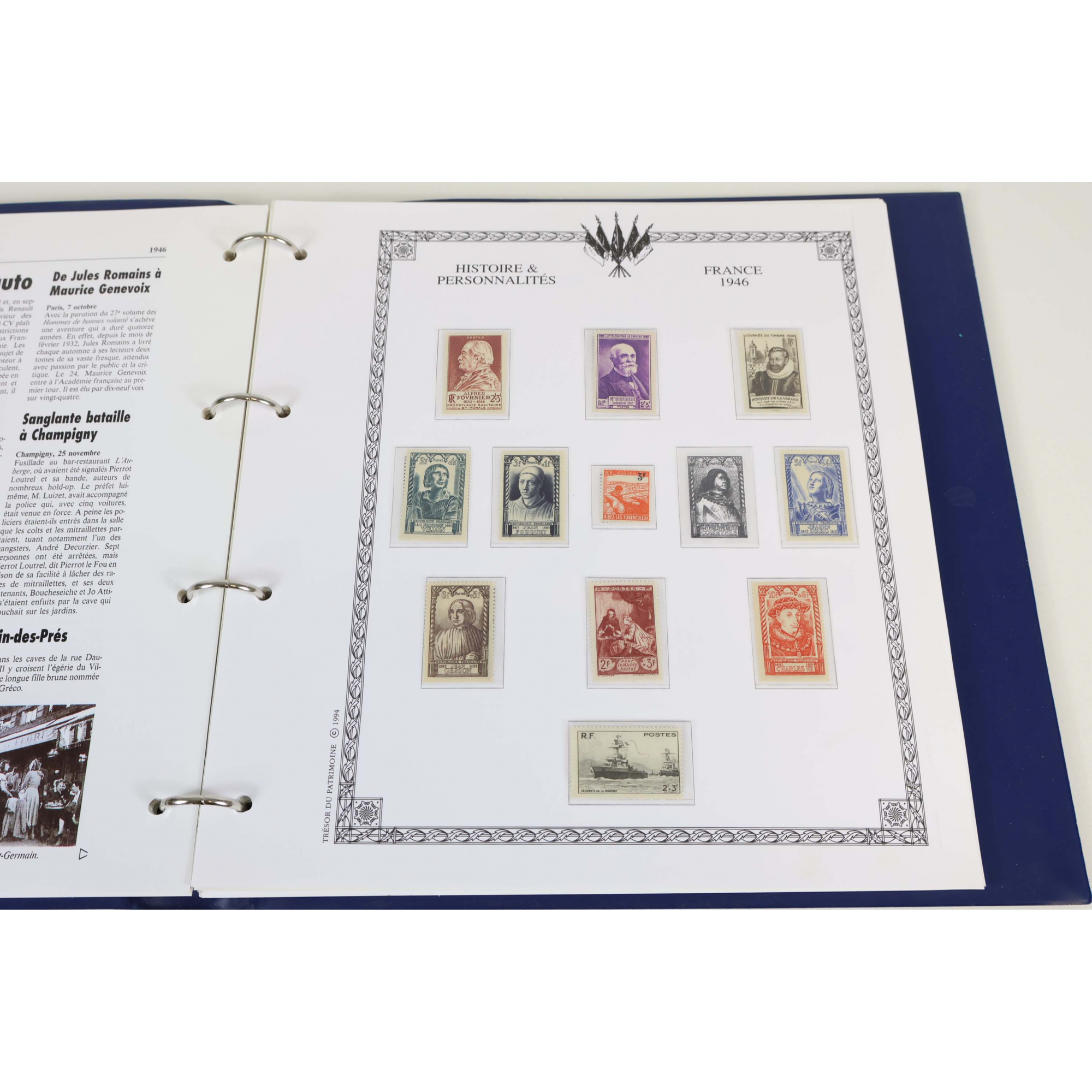 FRANCE COLLECTION ANNÉES 1941 + 1945 À 1948 TIMBRES NEUFS ALMANACH HISTORIQUE