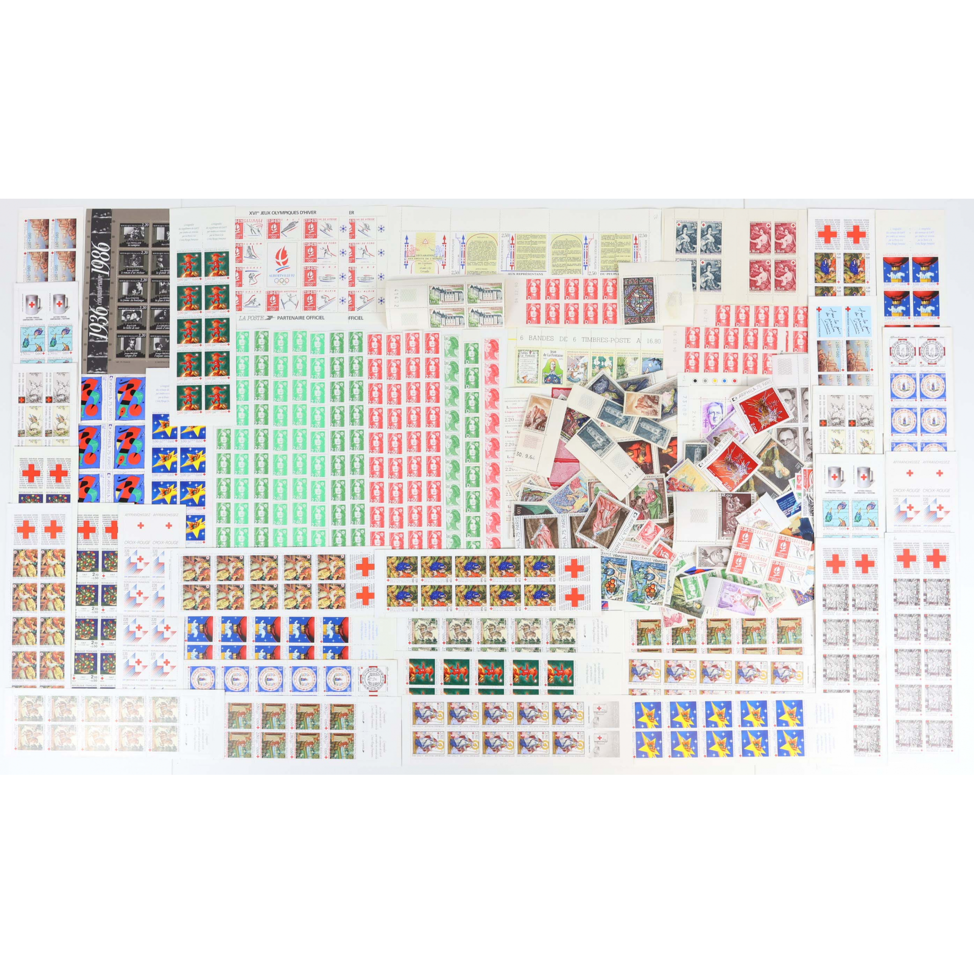 FRANCE LOT EN FRANCS TIMBRES NEUFS - CARNETS - BLOCS-FEUILLETS FACIALE 1447FFr