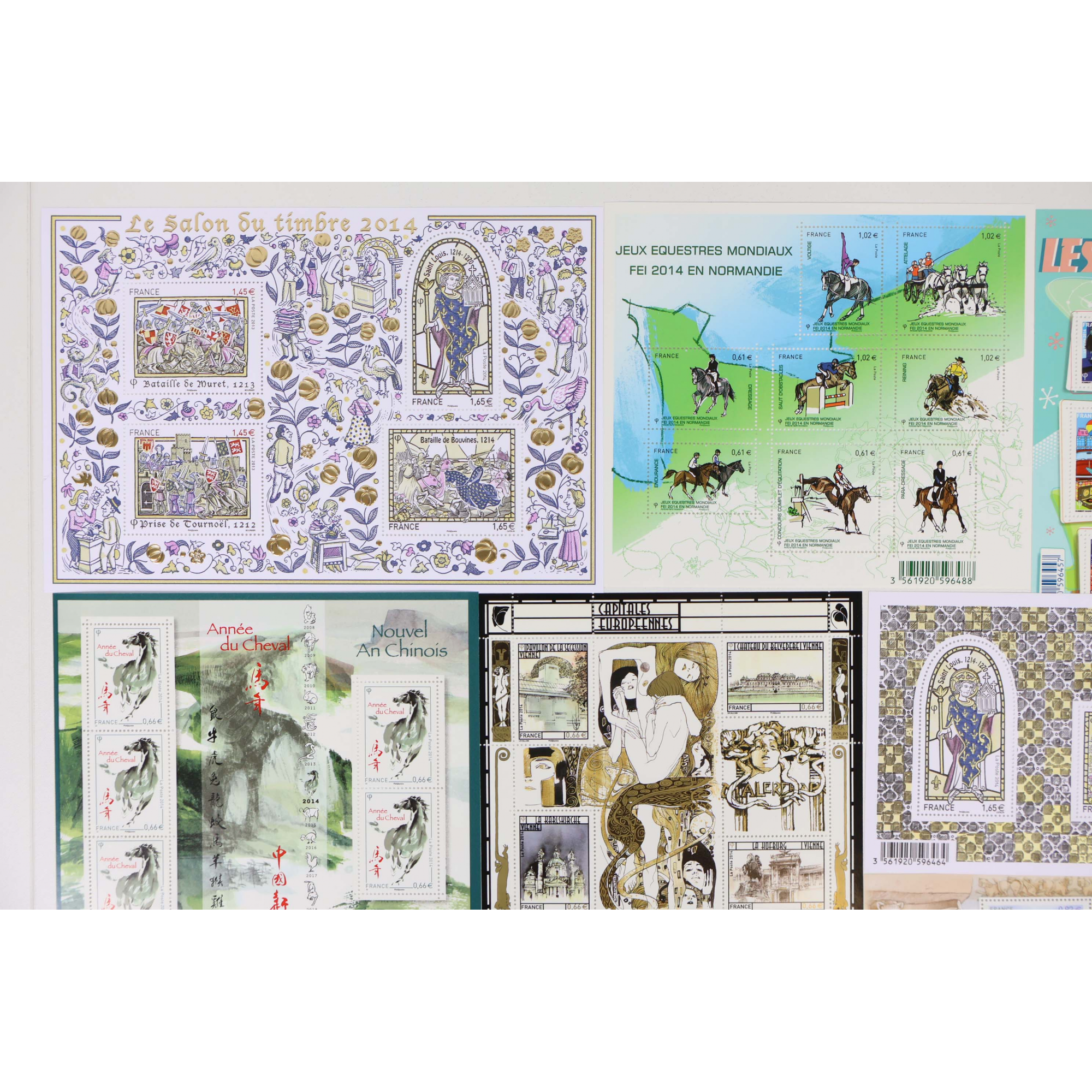 FRANCE LOT DE TIMBRES ET BLOCS-FEUILLETS NEUFS** DE 2014 FACIALE 84€