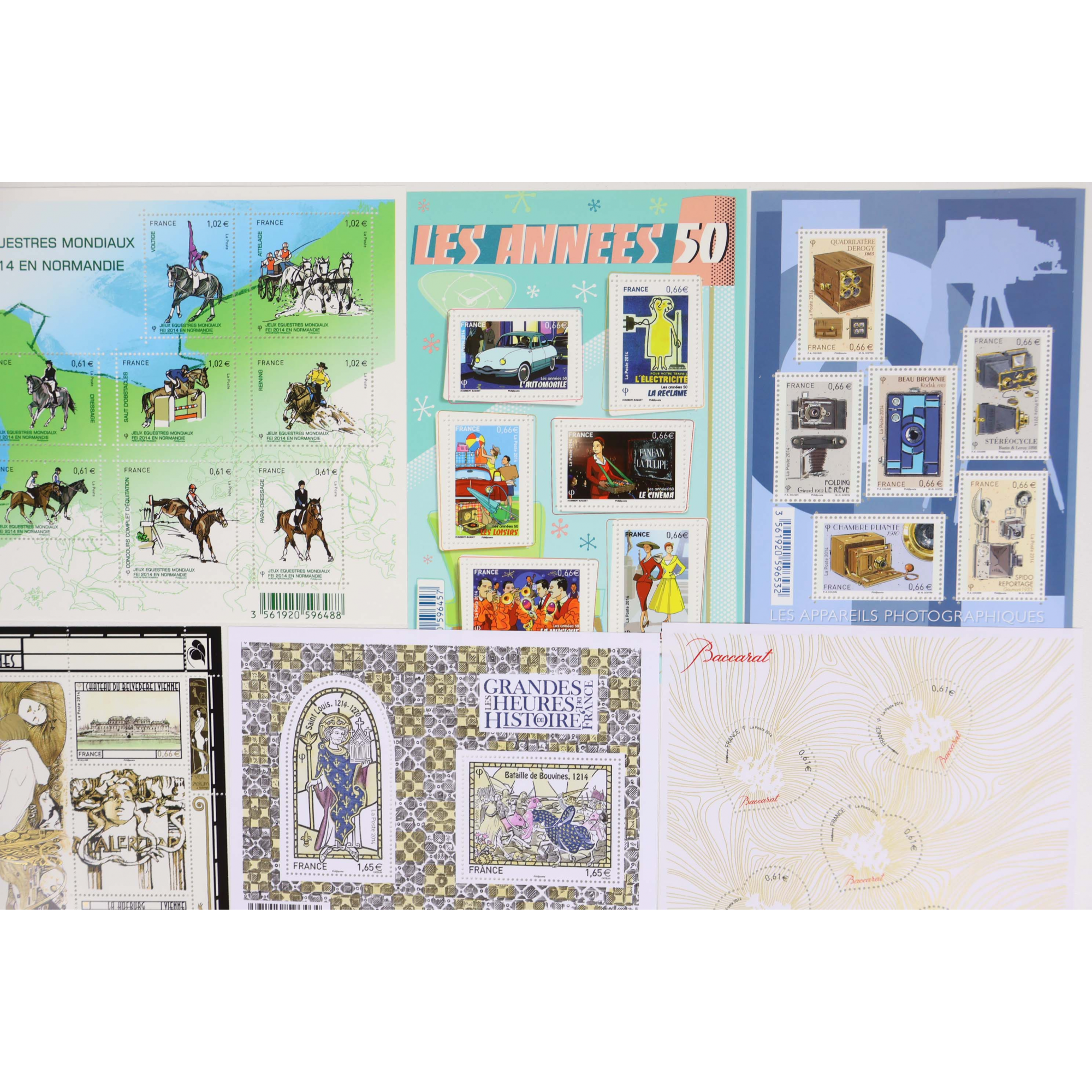 FRANCE LOT DE TIMBRES ET BLOCS-FEUILLETS NEUFS** DE 2014 FACIALE 84€
