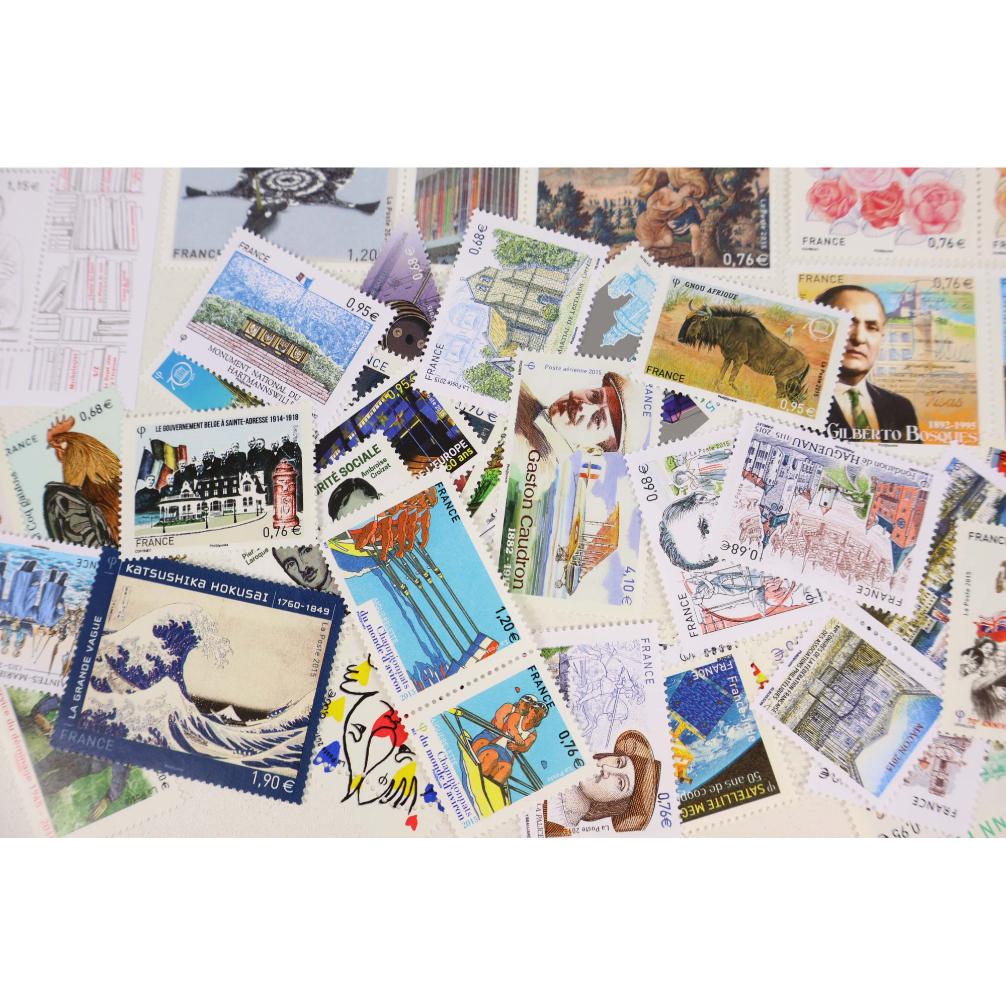 FRANCE LOT DE TIMBRES ET BLOCS-FEUILLETS NEUFS** DE 2015 FACIALE 80€
