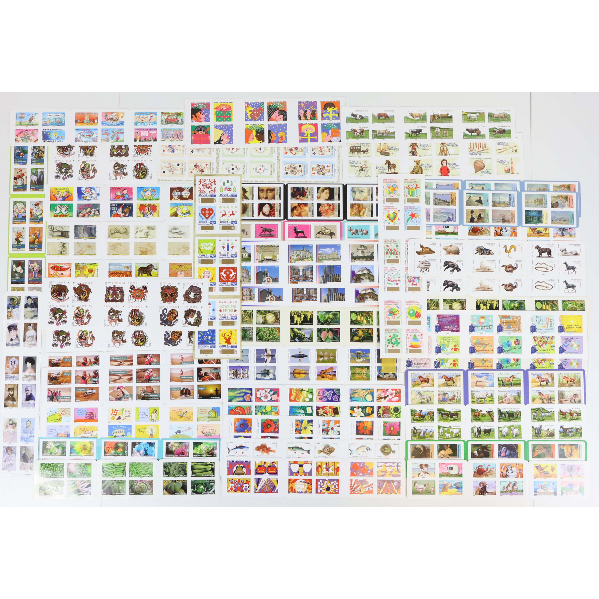 500 TIMBRES AUTOADHÉSIFS LETTRES VERTES 20G VP FRANCE, CARNETS POUR AFFRANCHIR