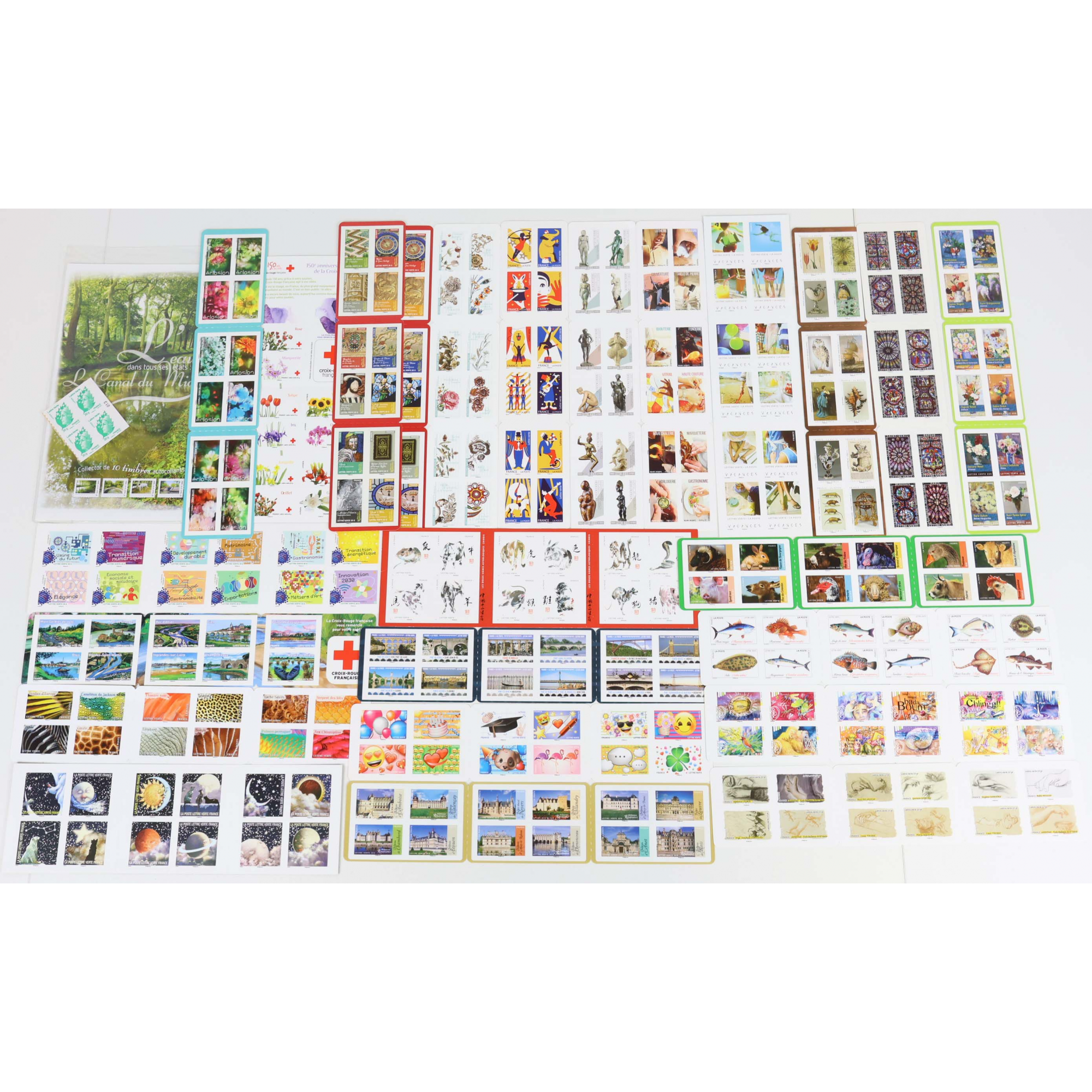300 TIMBRES AUTOADHÉSIFS LETTRES VERTES 20G VP FRANCE, CARNETS POUR AFFRANCHIR