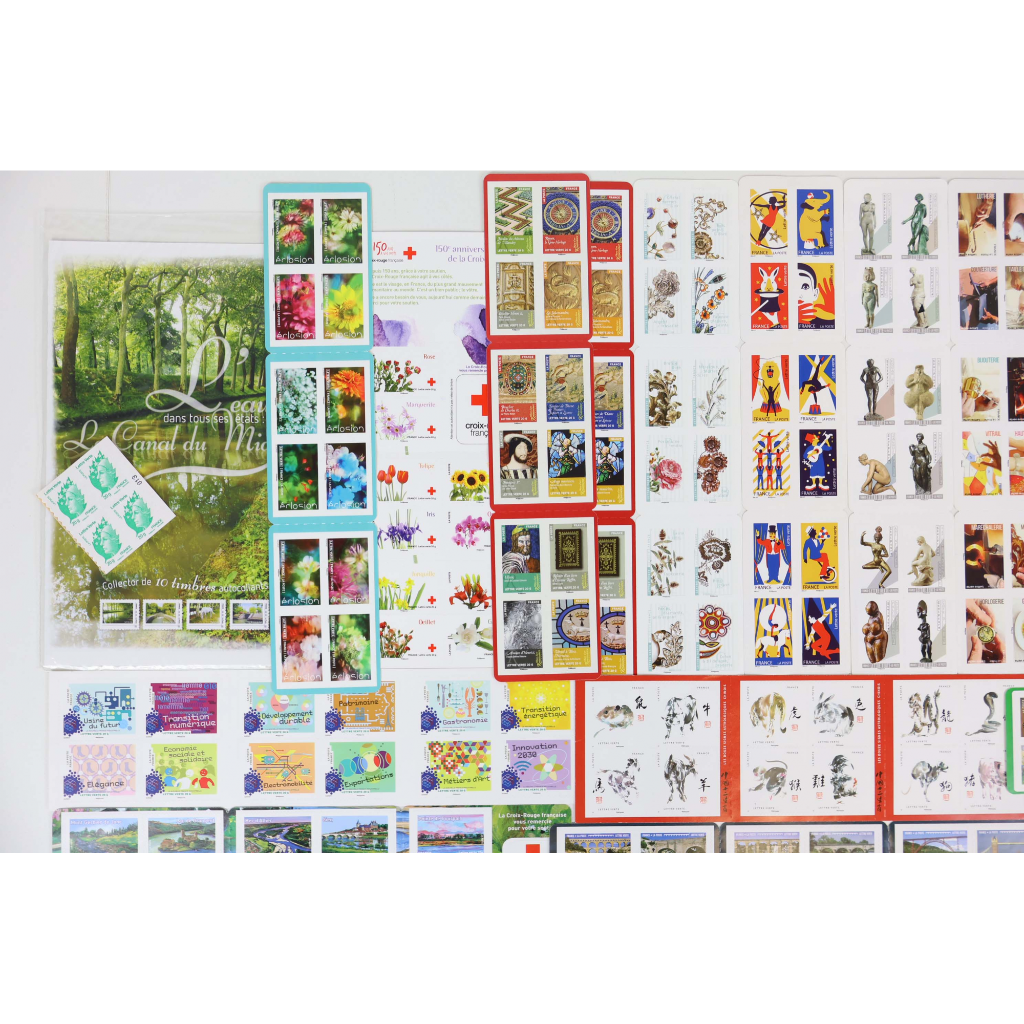 300 TIMBRES AUTOADHÉSIFS LETTRES VERTES 20G VP FRANCE, CARNETS POUR AFFRANCHIR