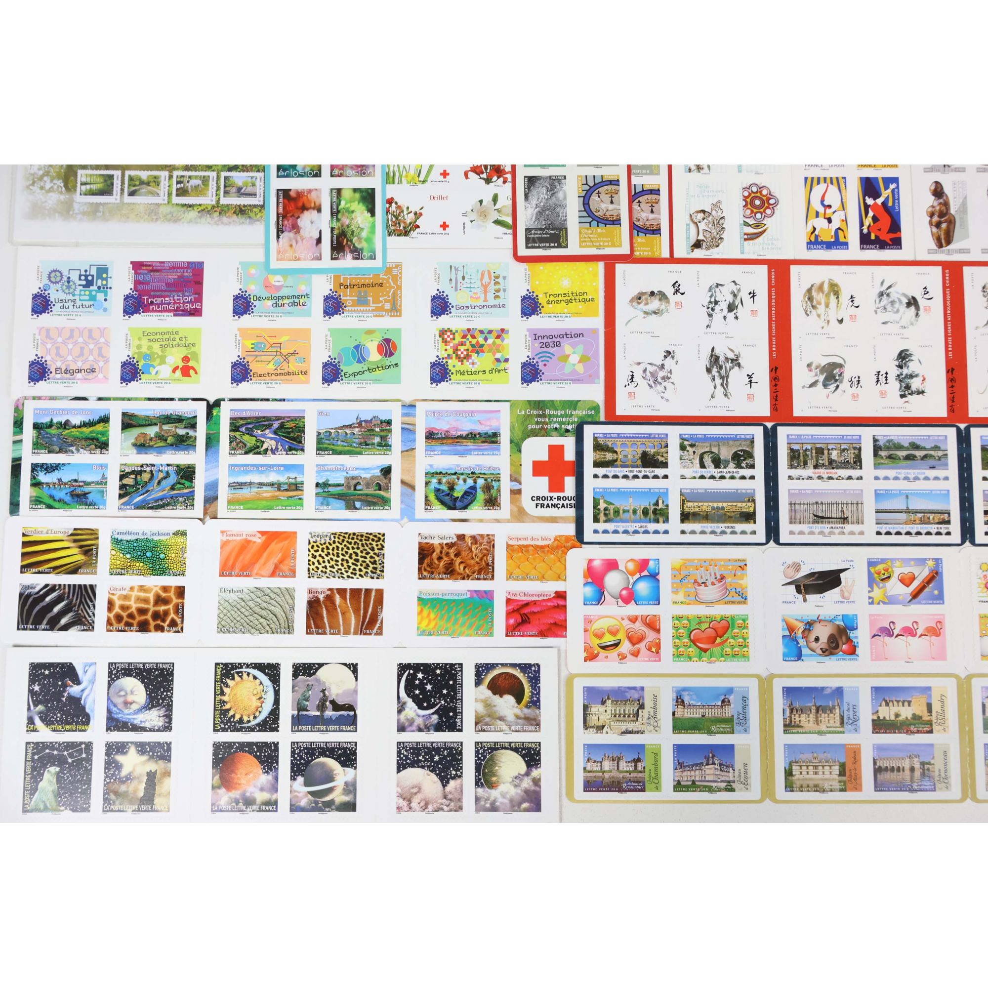 300 TIMBRES AUTOADHÉSIFS LETTRES VERTES 20G VP FRANCE, CARNETS POUR AFFRANCHIR