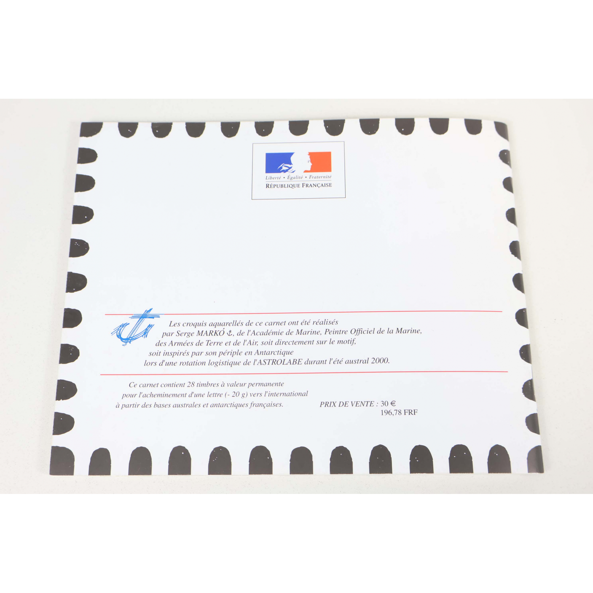 TAAF N° C308 CARNET DE VOYAGE TERRE ADÉLIE, EDITION PRESTIGE, 2001