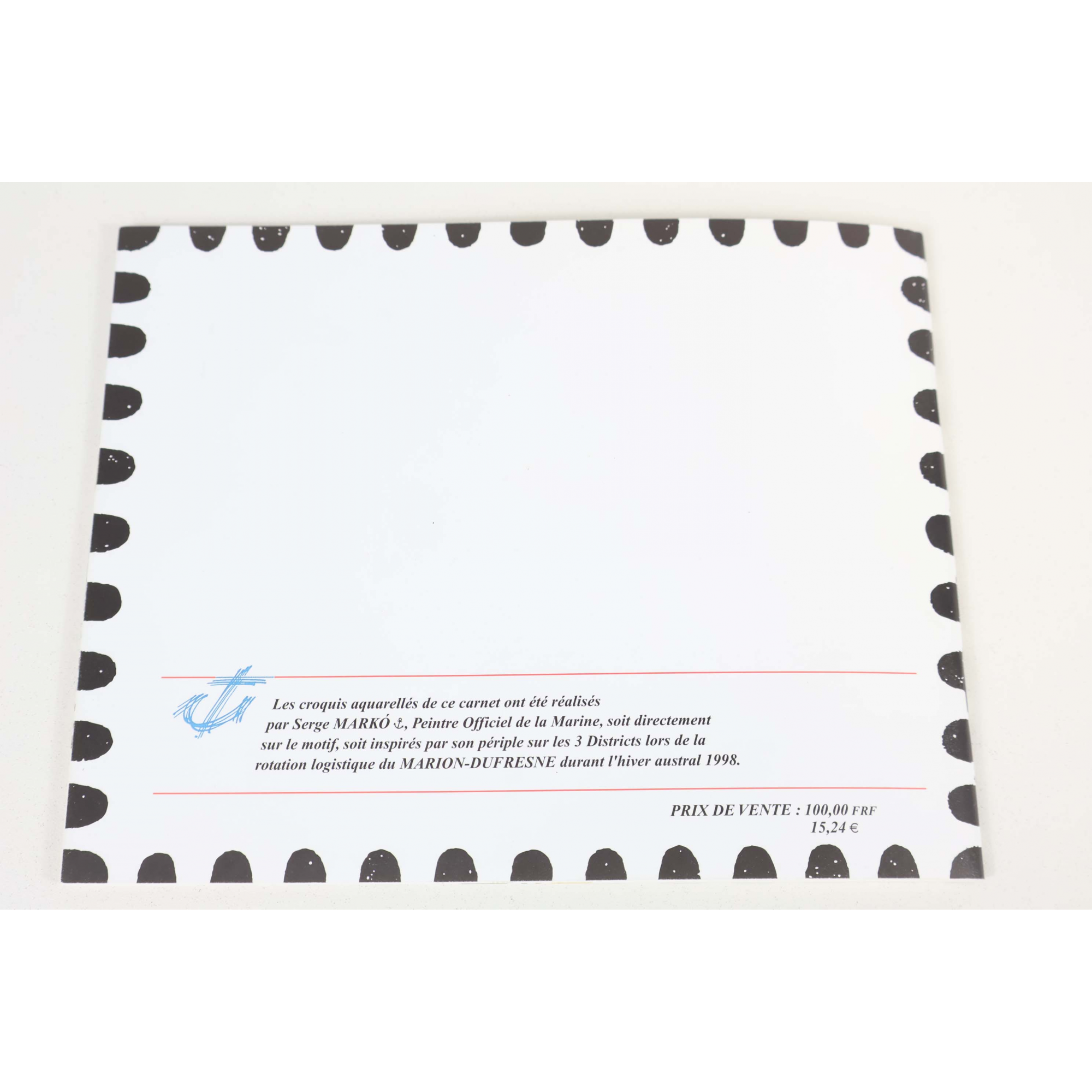 TAAF N° C248 CARNET DE VOYAGE SERGE MARKO EDITION PRESTIGE, 1999