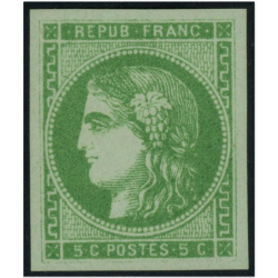FRANCE N°42B NEUF ÉMISSION DE BORDEAUX RARETÉ AVEC CERTIFICAT ET SIGNÉ BRUN