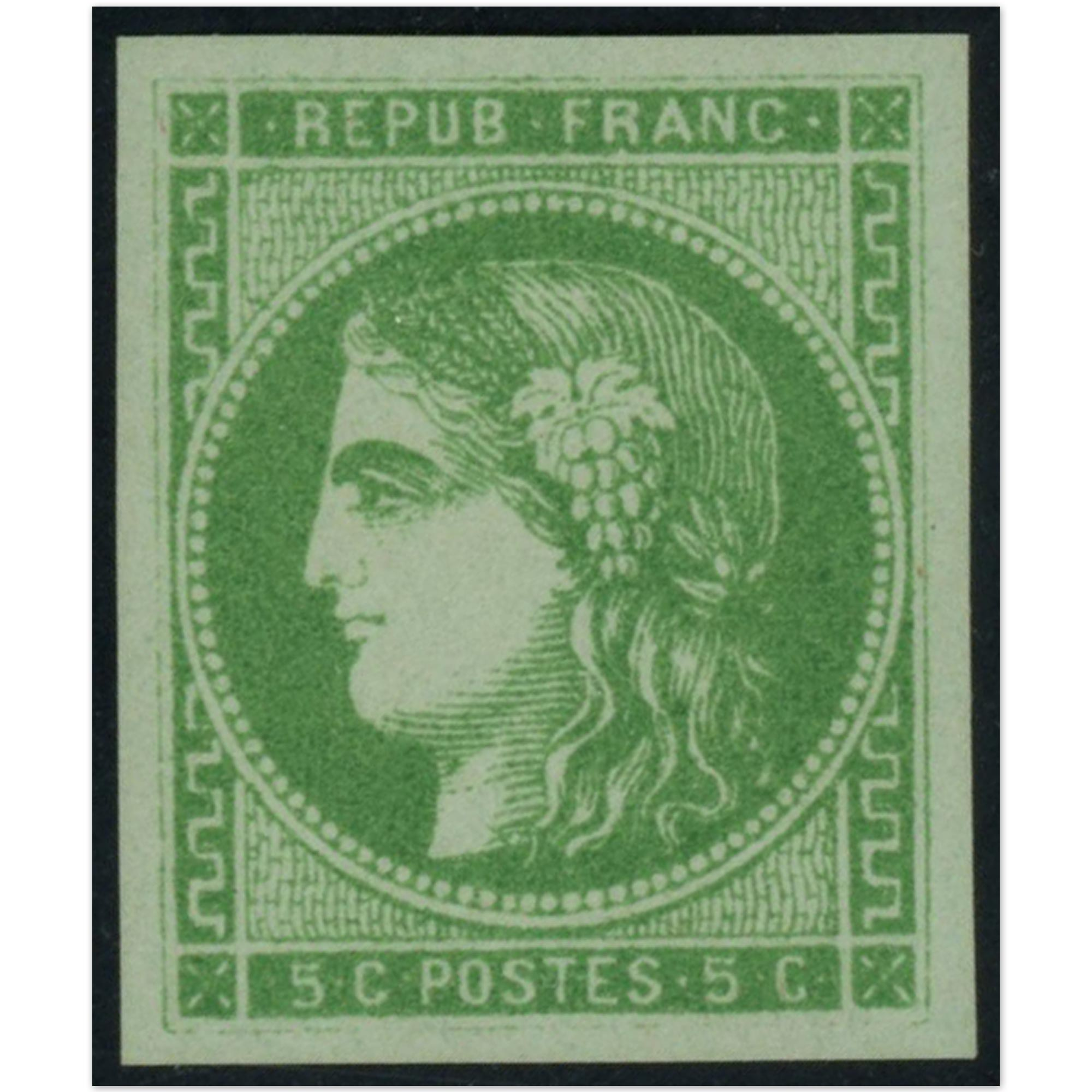 FRANCE N°42B NEUF ÉMISSION DE BORDEAUX RARETÉ AVEC CERTIFICAT ET SIGNÉ BRUN