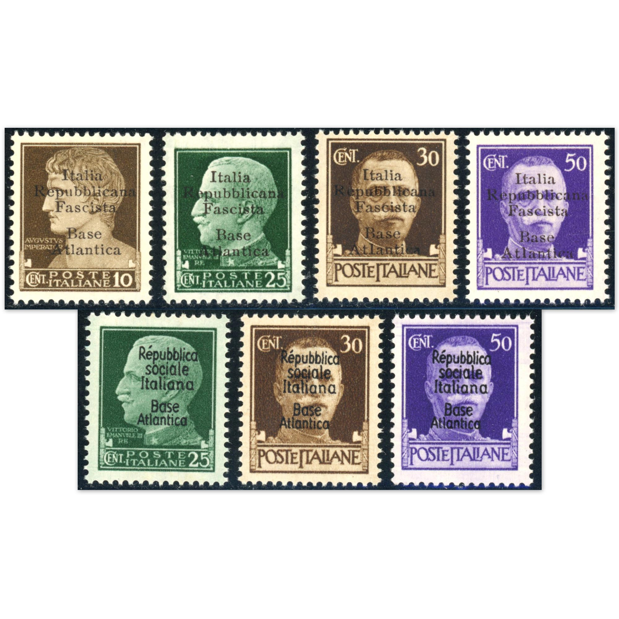 FRANCE TIMBRE DE GUERRE B NAVALE ITALIENNE DE BORDEAUX N°1-4-5-6-10-11-12 NEUFS