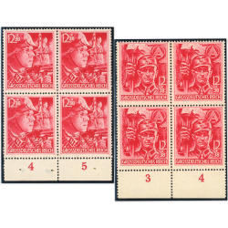 ALLEMAGNE YT N°825 ET 826 BLOCS DE 4 TIMBRES NEUFS** BELLE COTE ANNÉE 1945