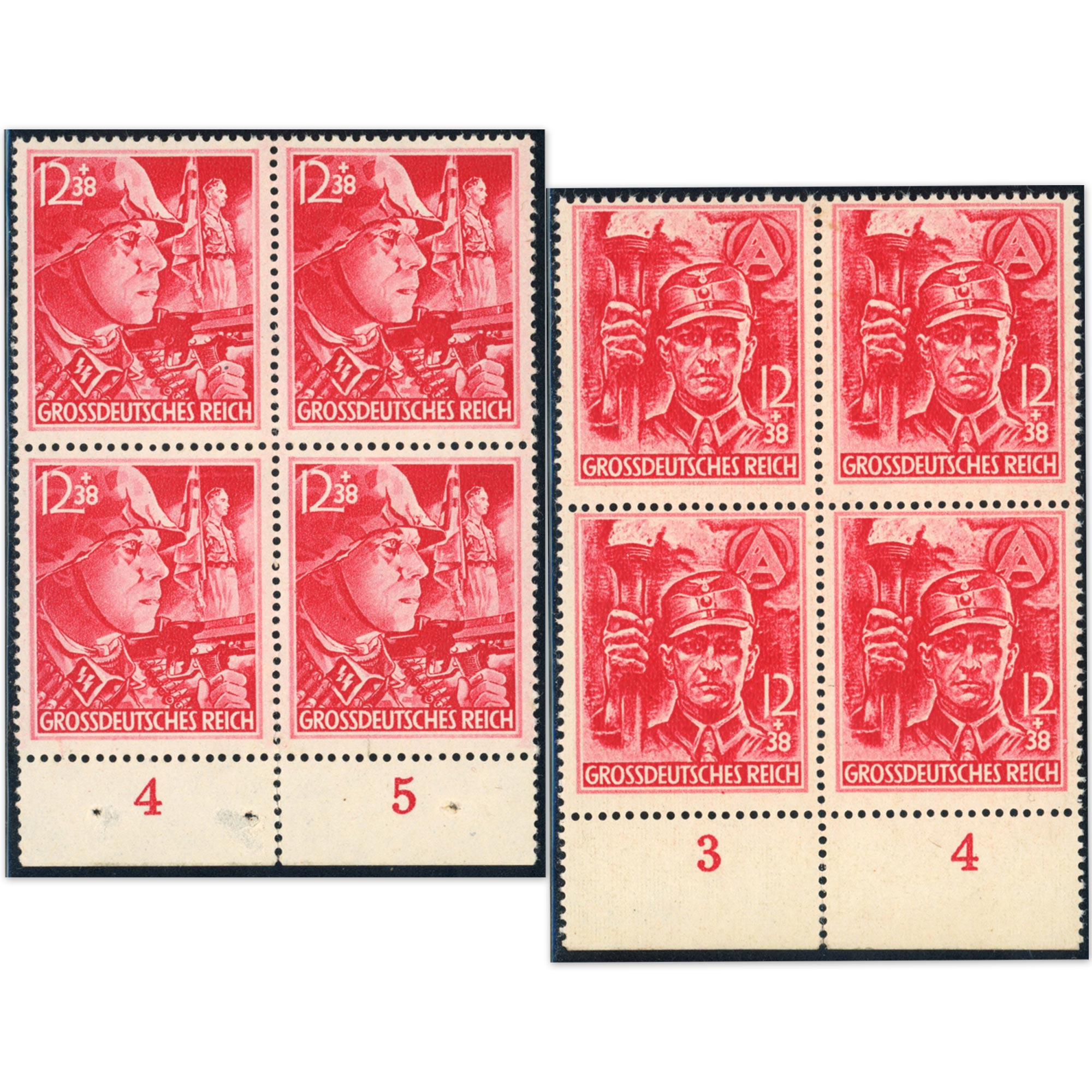 ALLEMAGNE YT N°825 ET 826 BLOCS DE 4 TIMBRES NEUFS** BELLE COTE ANNÉE 1945