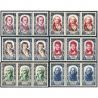 FRANCE N°867/872 NEUFS** EN BANDE DE 3 TIMBRES NEUFS** CÉLÉBRITÉS COTE 300€
