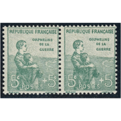 FRANCE PAIRE N°149 TIMBRES NEUFS** 1ÈRE ORPHELIN DE GUERRE COTE 180€ ANNÉE 1918