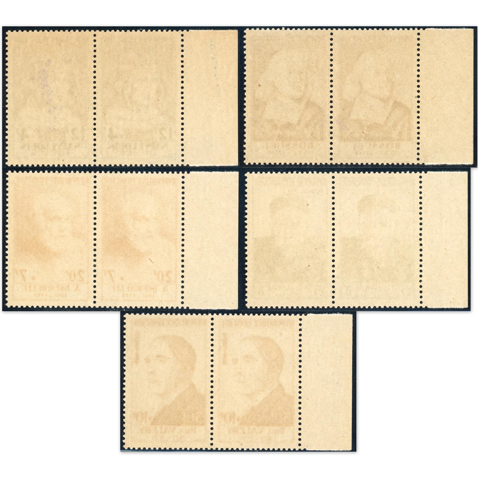 FRANCE PAIRES DE TIMBRES NEUFS** N°989 À 994 CÉLÉBRITÉS FRANÇAISES COTE 360€