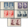 FRANCE PAIRES DE TIMBRES NEUFS** N°989 À 994 CÉLÉBRITÉS FRANÇAISES COTE 360€